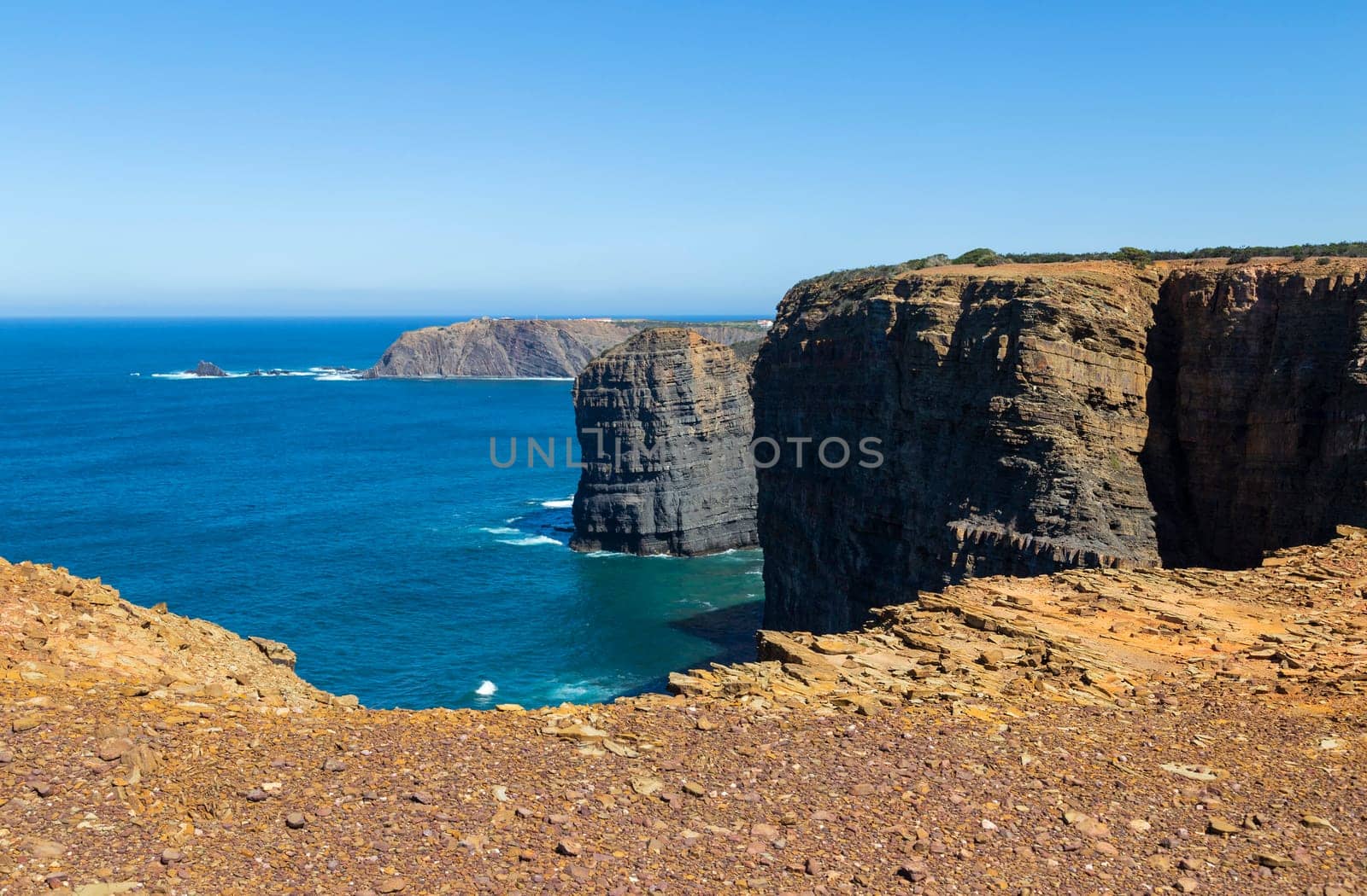 Cliffs in the Algarve West Coast, near Sagres, Portugal