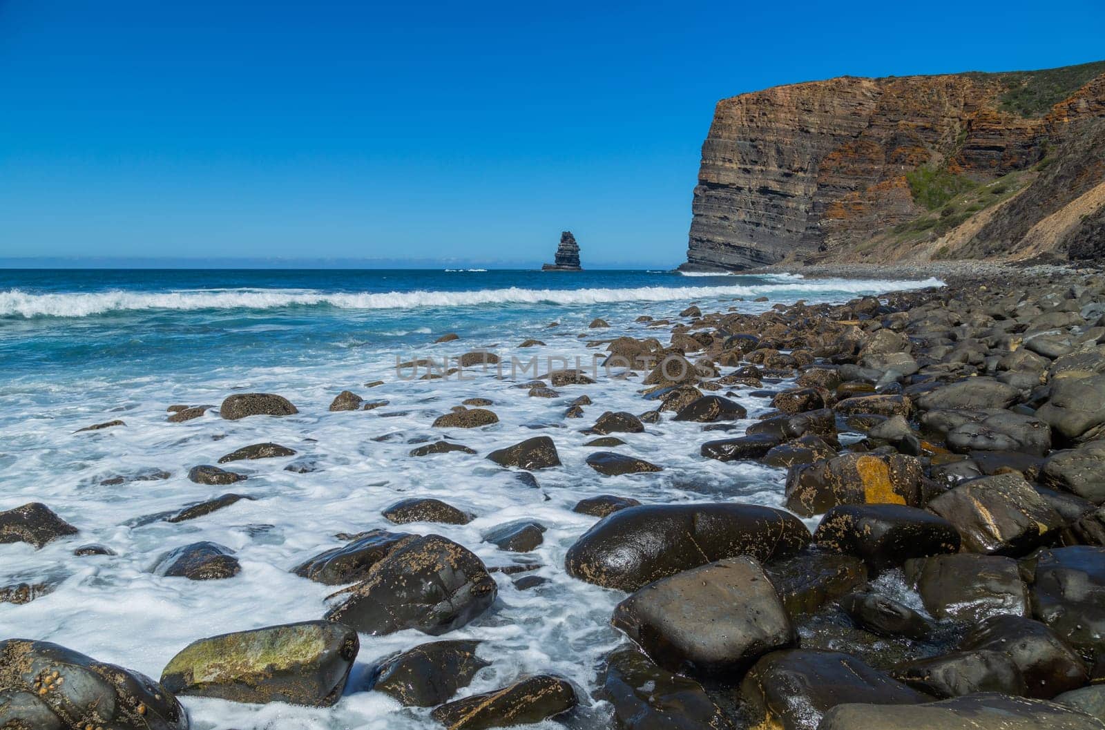 Cliffs in the Algarve West Coast, near Sagres, Portugal