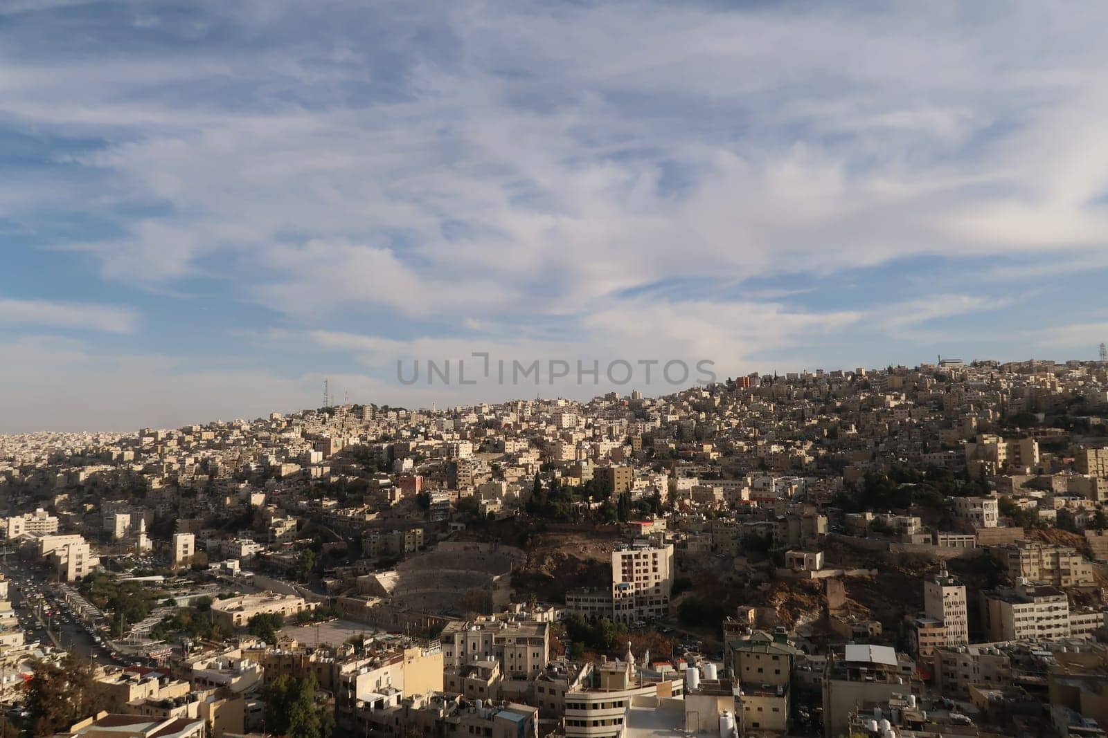 Skyline of Amman, view from the citadel, Jordan 2021