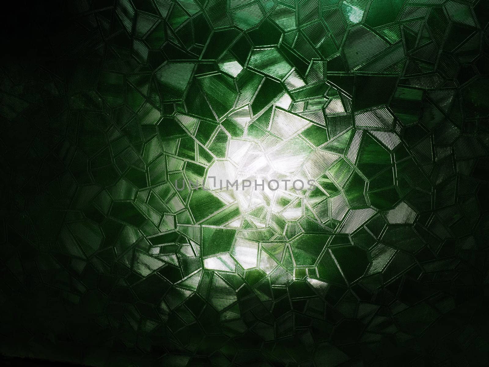 abstract image of corrugated glass on a light and dark background with light reflections. Corrugated glass, black and green image. Abstract pattern on the surface of a window. Protective opaque film