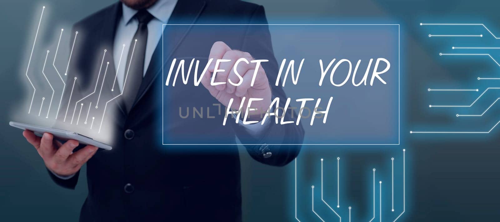 Writing displaying text Invest In Your Health, Conceptual photo Live a Healthy Lifestyle Quality Food for Wellness