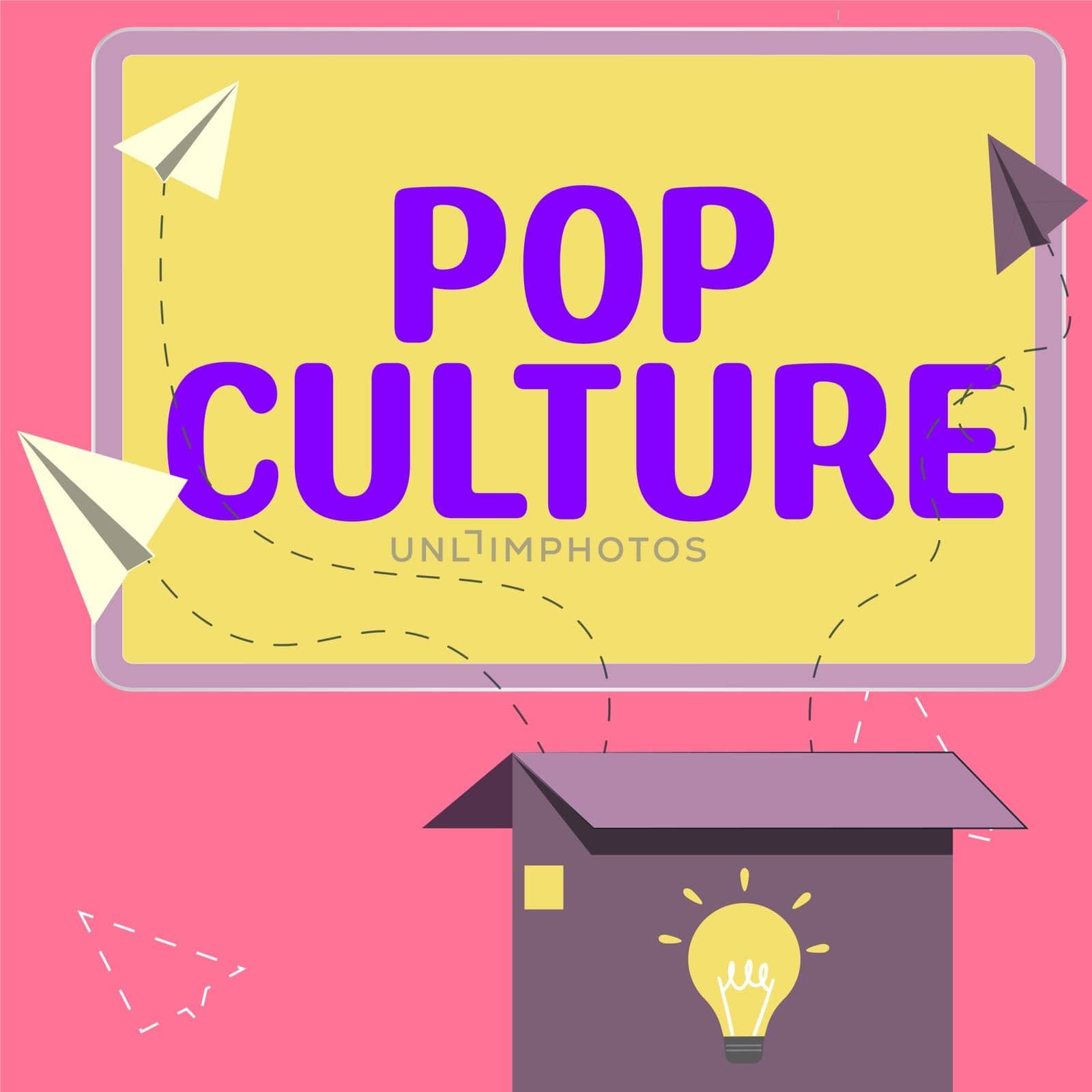 Text showing inspiration Pop Culture, Conceptual photo describes the lifestyle and tastes of the majority of mostly younger people
