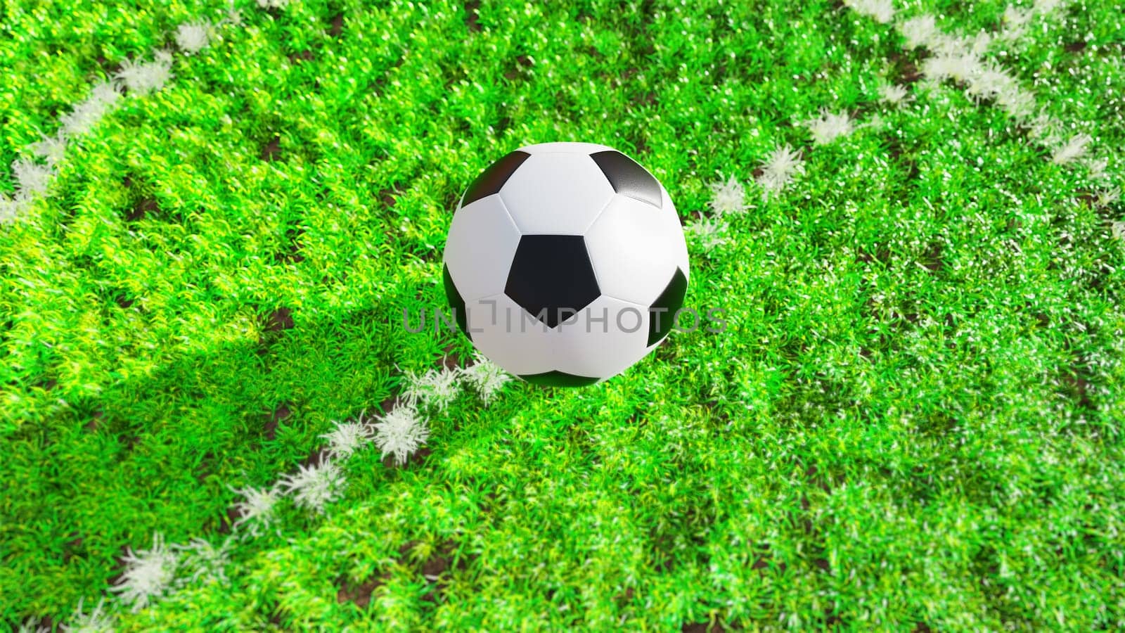 3D Photo render Background for advertising and wallpaper in sports and football scene. 3D rendering in decorative concept.