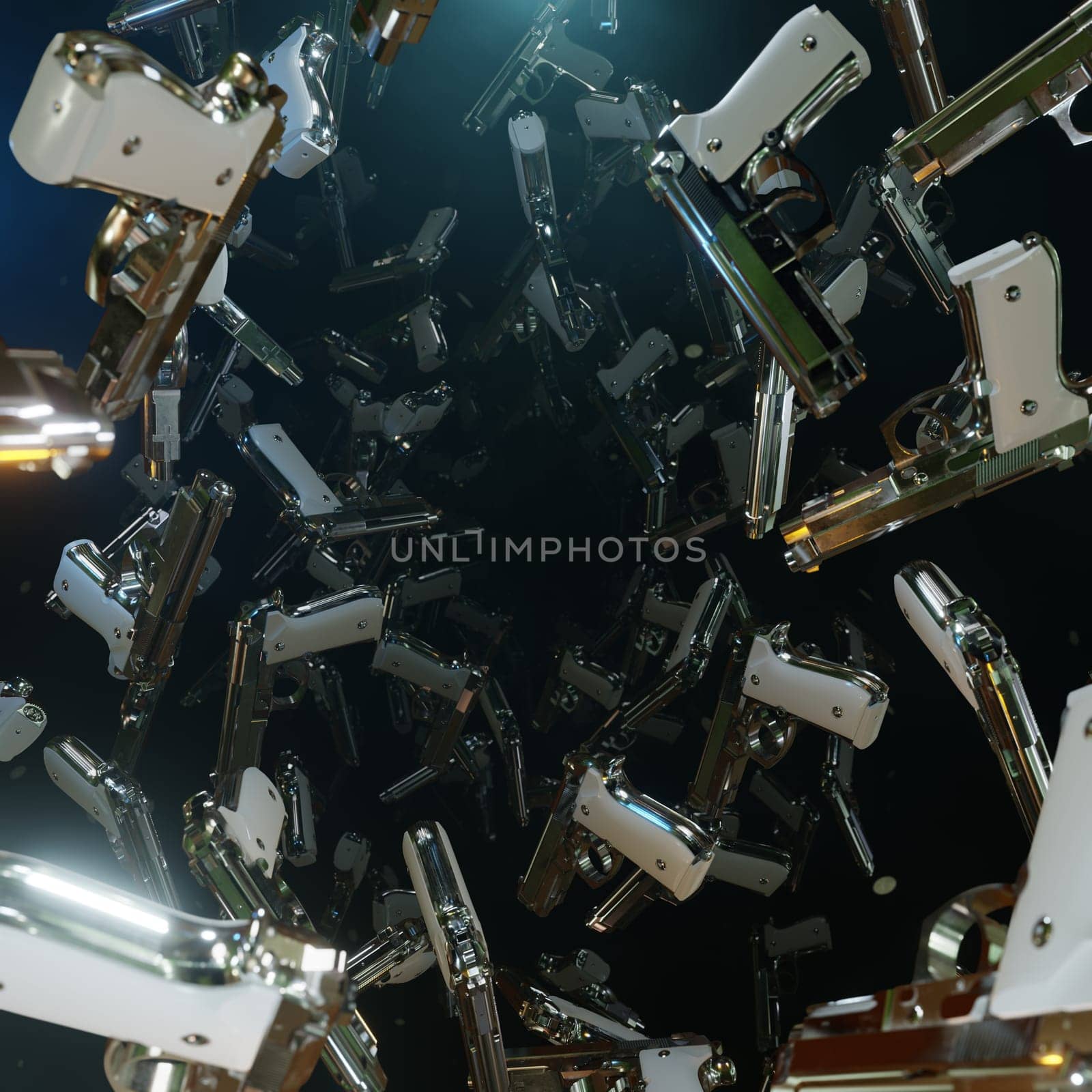 3D illustration Background for advertising and wallpaper in weapon and war scene. 3D rendering in decorative concept.