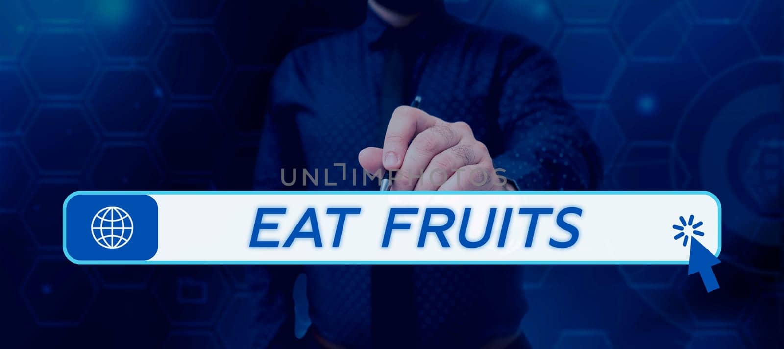 Sign displaying Eat Fruits, Business showcase consume any product of plant growth useful to humans or animals
