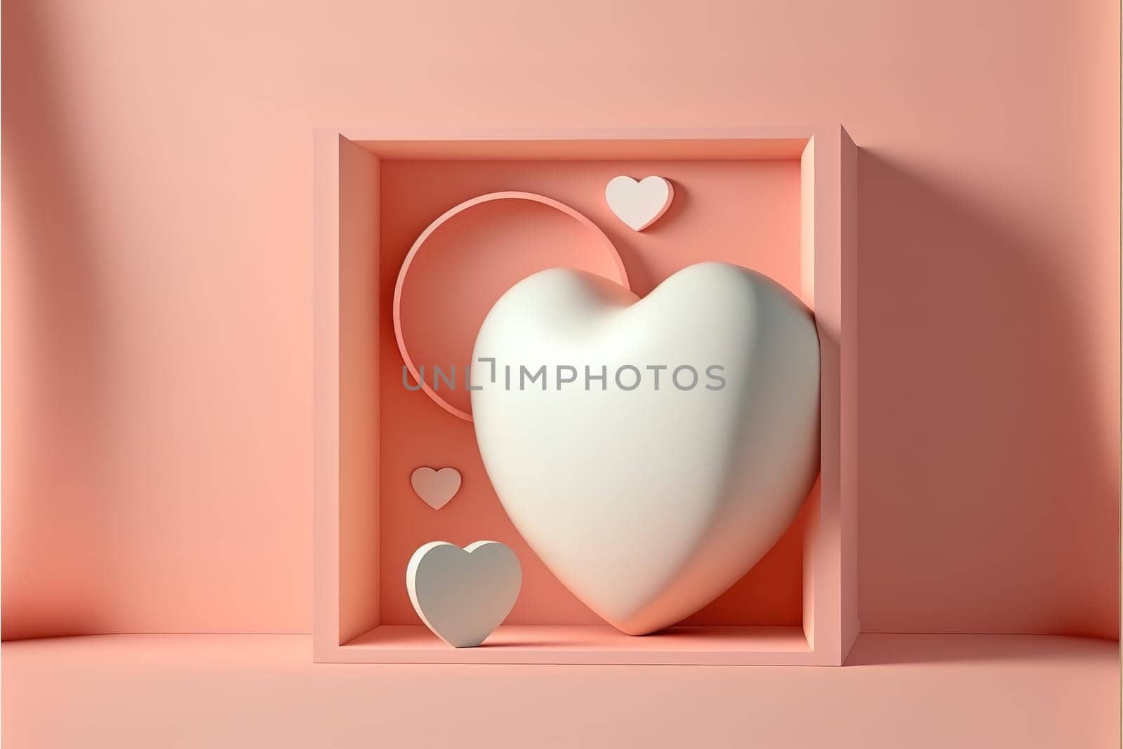 Abstract background minimal style for branding product presentation on Valentine's day.