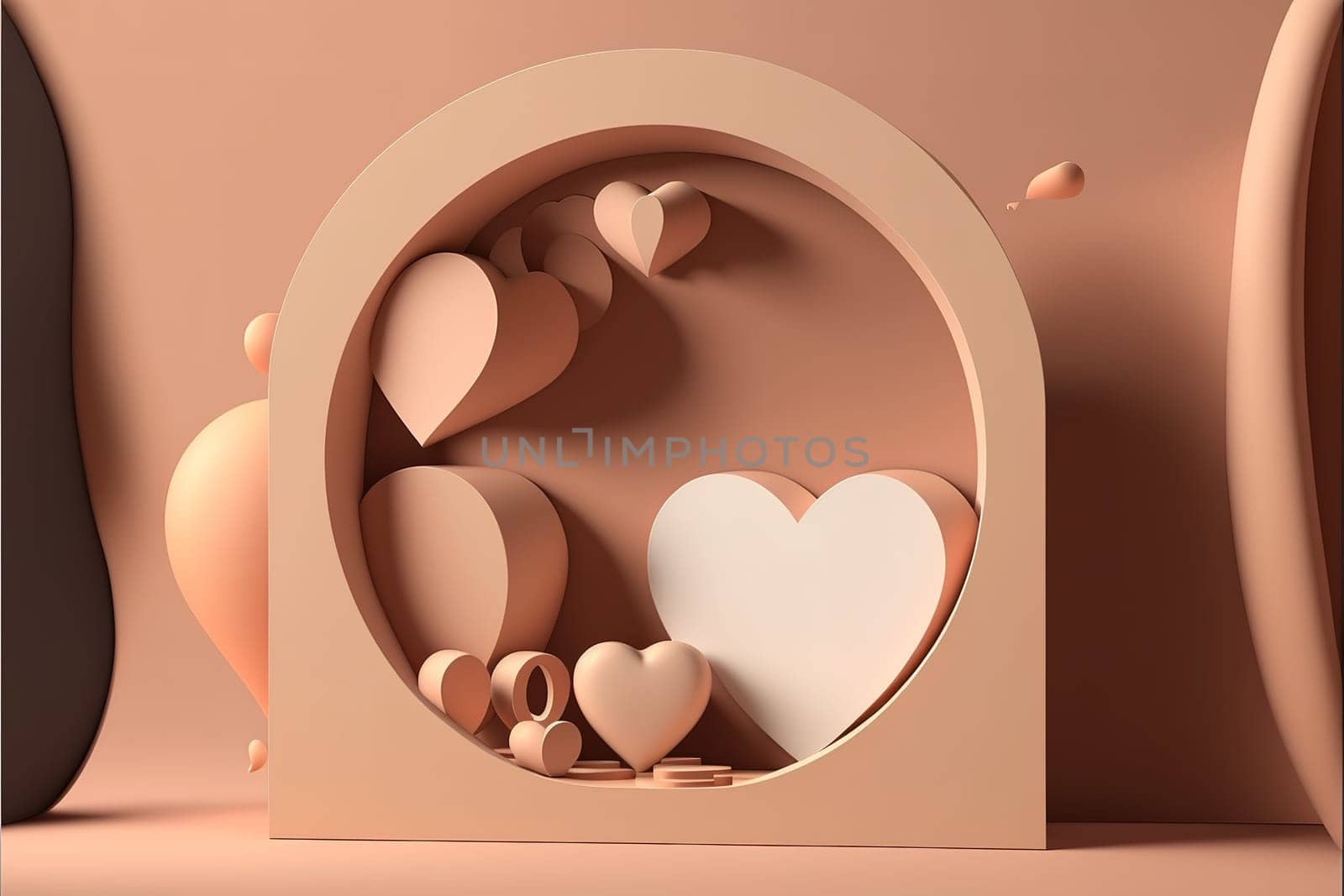 Abstract background minimal style for branding product presentation on Valentine's day.