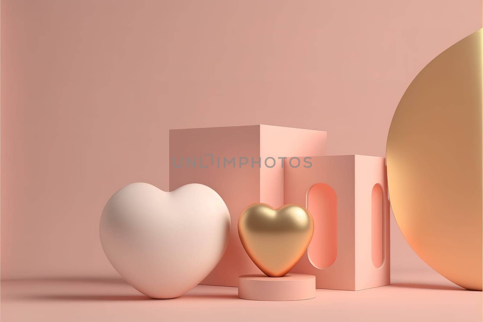 Abstract background minimal style for branding product presentation on Valentine's day.
