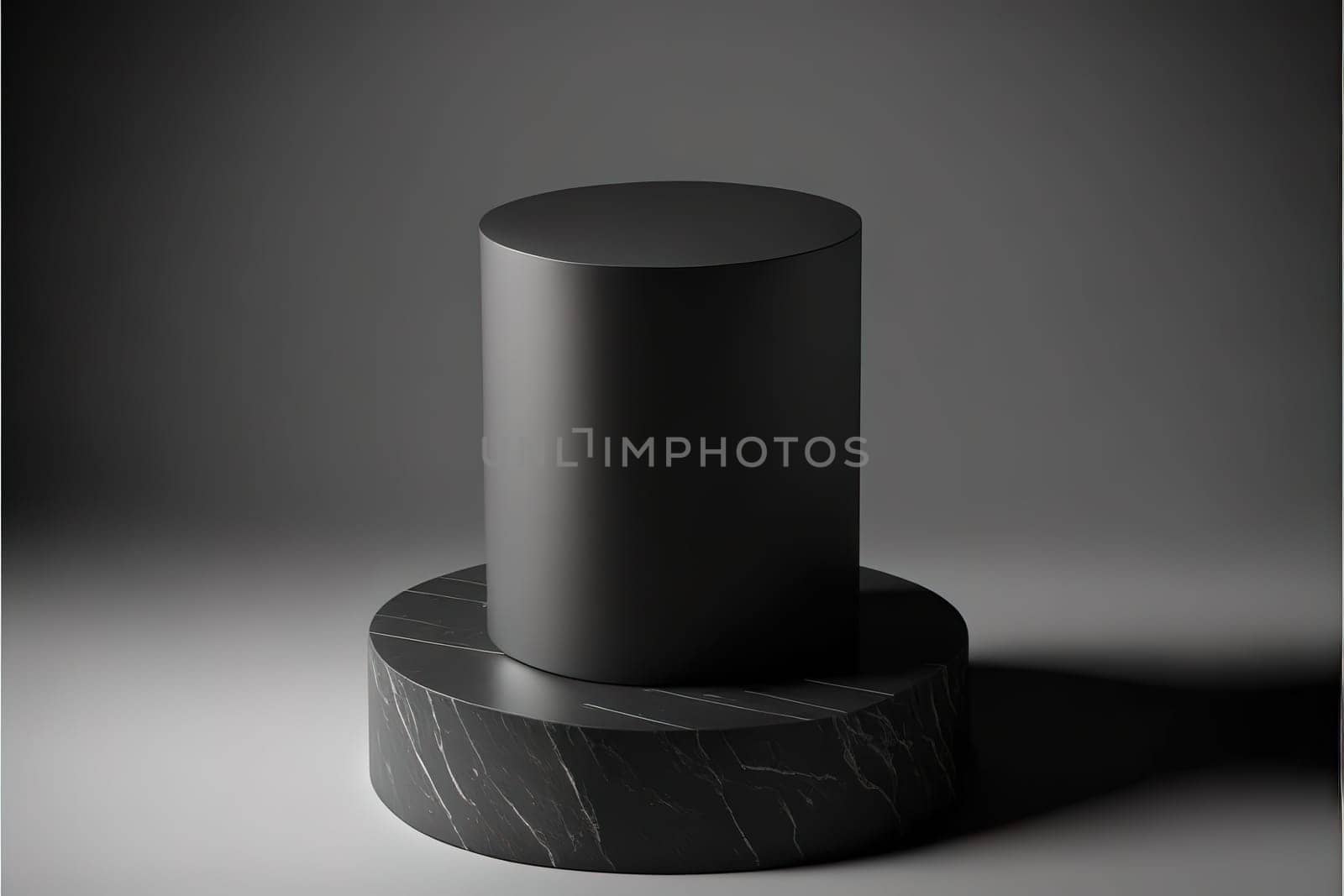 Stone and Rock shape 3d render illustration. Round podium, pedestal for brand product exhibition.
