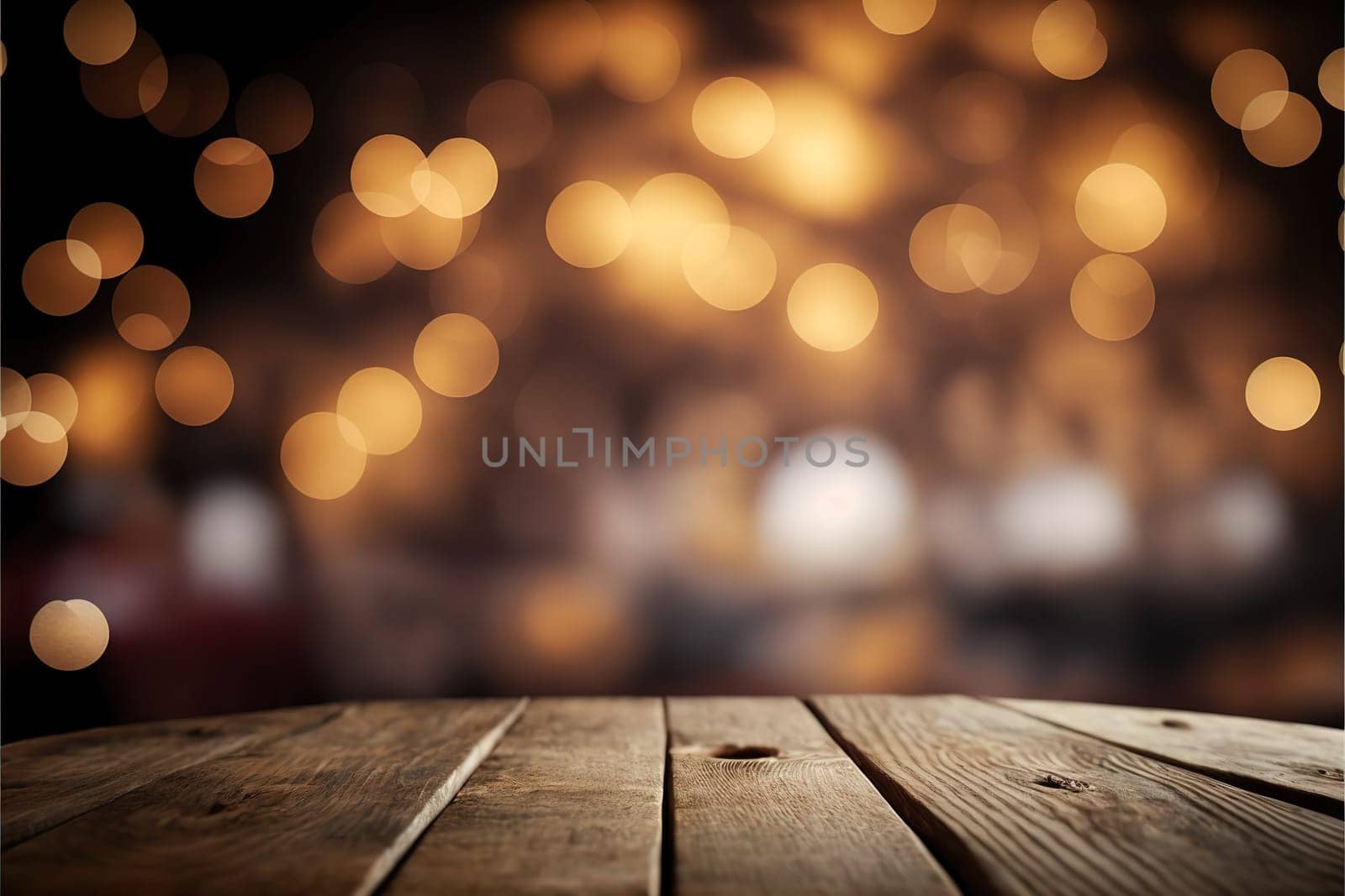 valentine's day background with empty wooden table for product display, fantasy blurred background, copy space.