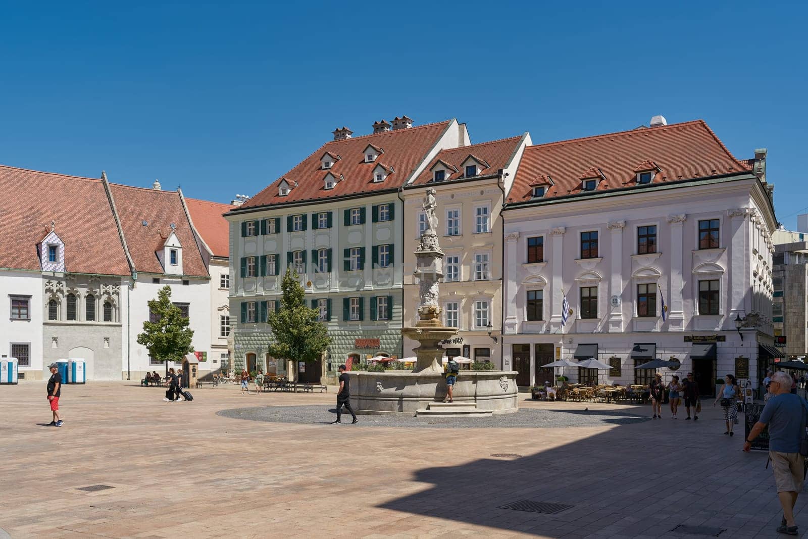 historical old town of Bratislava, the capital of Slovakia, popular with tourists