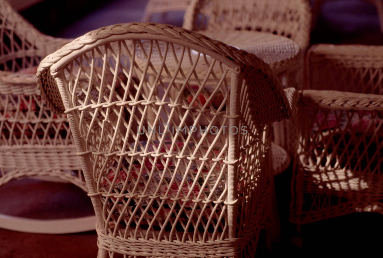 wicker chairs.