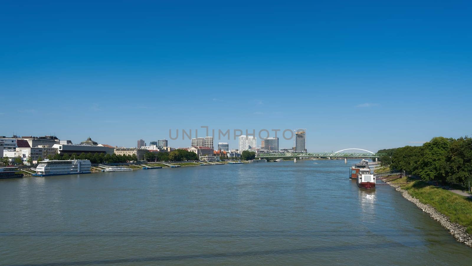 Skyline of the modern part of Bratislava, the capital of Slovakia