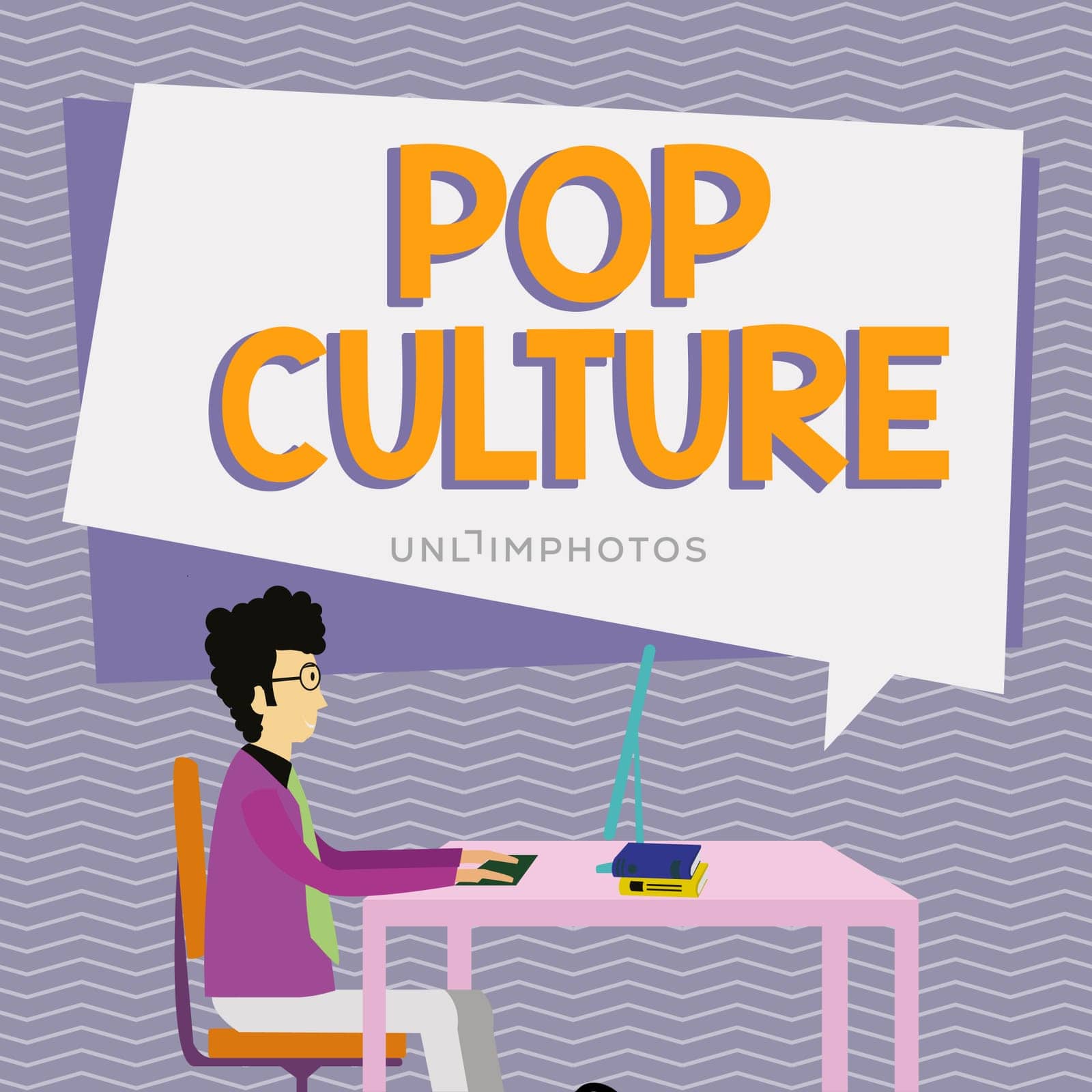 Handwriting text Pop Culture, Business concept describes the lifestyle and tastes of the majority of mostly younger people