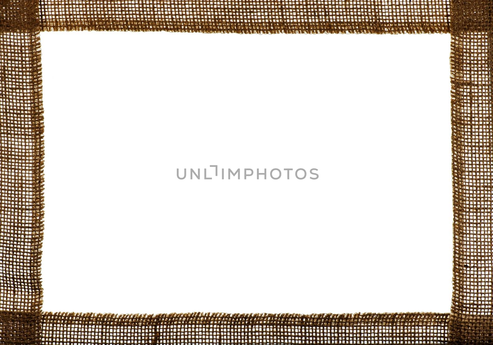 Background frame made of burlap stripes in natural colors.