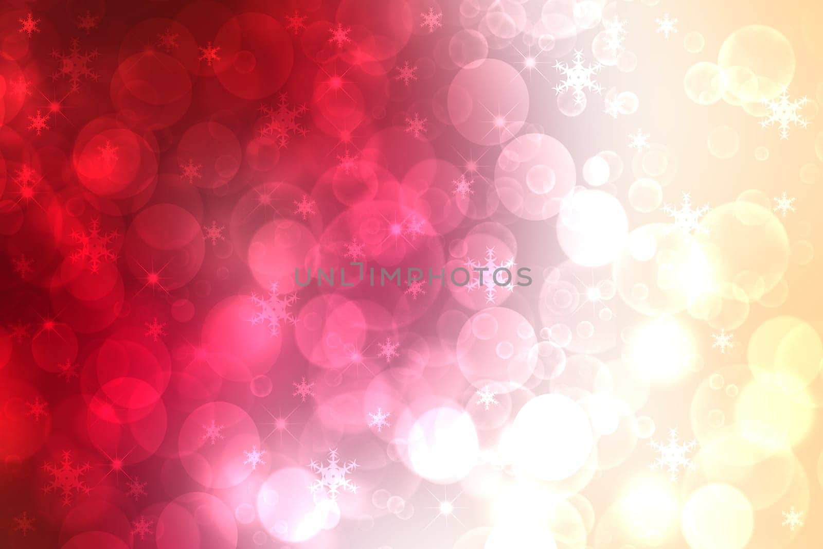 A festive abstract gradient orange pink red background texture with glitter defocused sparkle bokeh circles and stars. Card concept for Happy New Year, party invitation, valentine or other holidays.