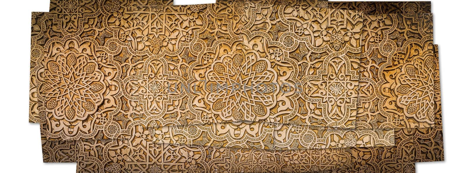 Creative picture of arabic background. Beige arab geometric decoration - retro design