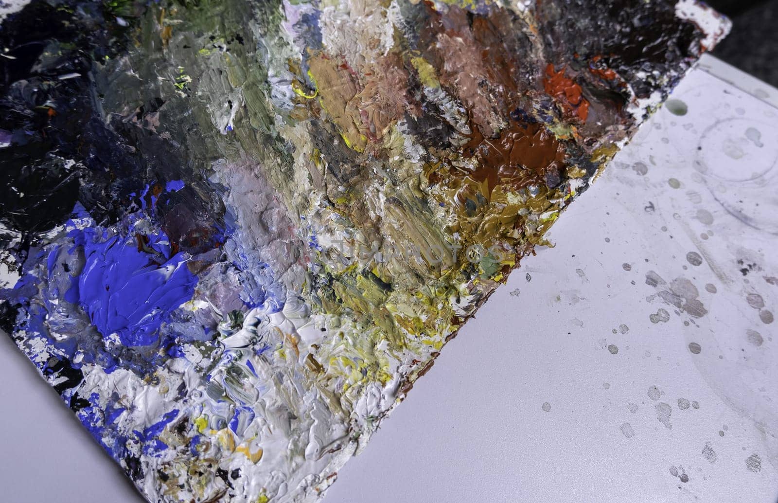 Detail of art and oil painting, color palette for painting