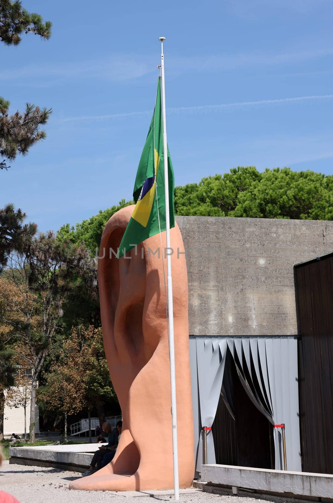Venice, Italy - September 6, 2022: Brazilian pavilion, in Giardini at 59th Venice Art Biennale in Venice.