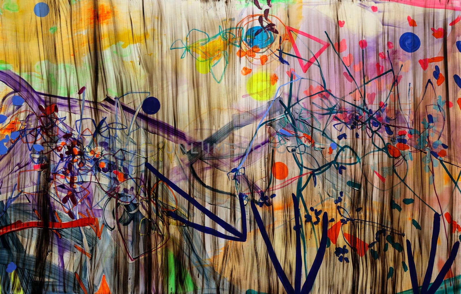 Venice, Italy - Sept 6, 2022:  59th Venice Art Biennale in Venice. The Prolific Beauty of Our Panicked Landscape by British artist Jade Fadojutimi