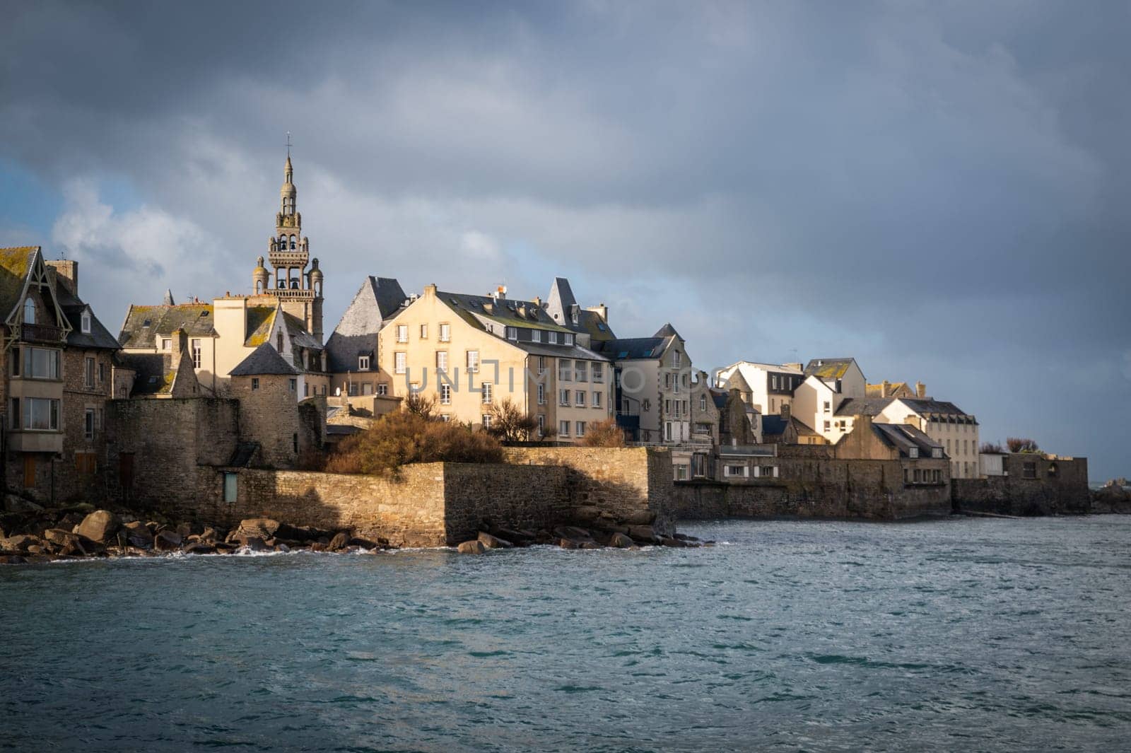 beautiful landscape and Roscoff town in Bretagne, France