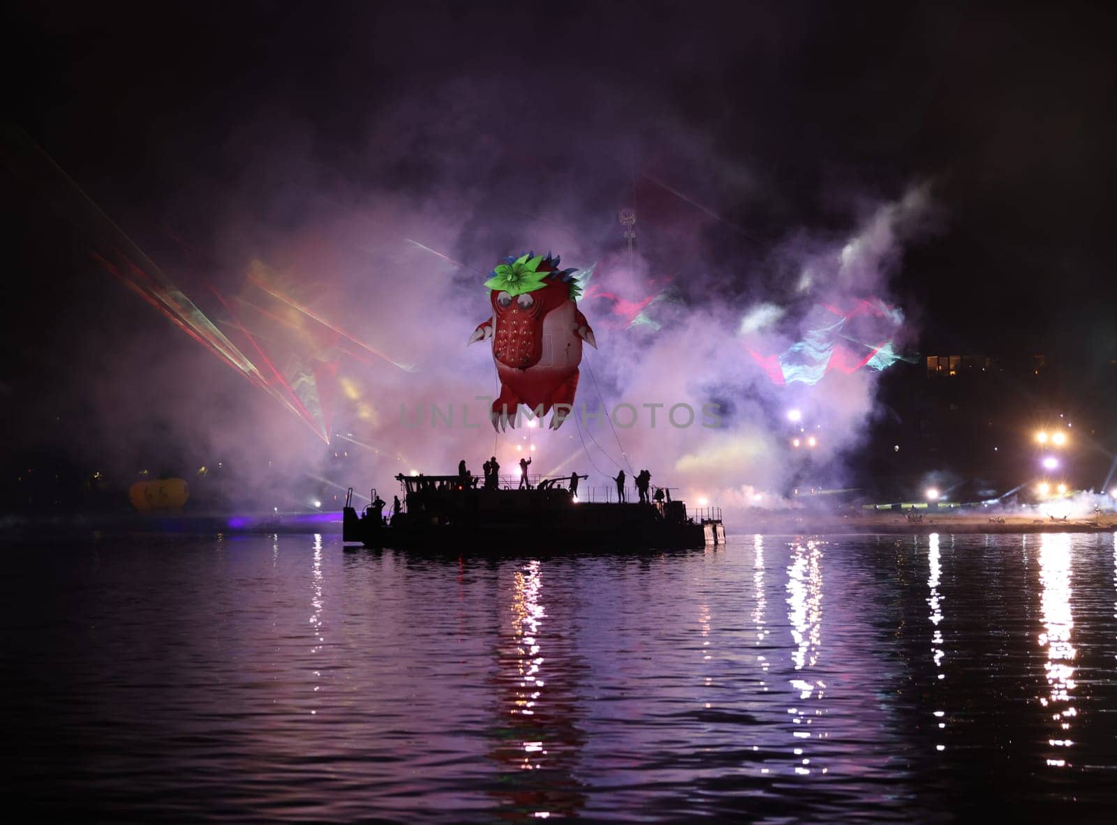 Cracow, Poland - June 4, 2022: Great Dragon Parade. The Great Outdoor Show on the Vistula River.