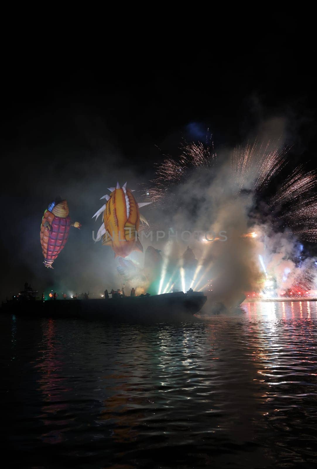 Cracow, Poland - June 4, 2022: Great Dragon Parade. The Great Outdoor Show on the Vistula River.