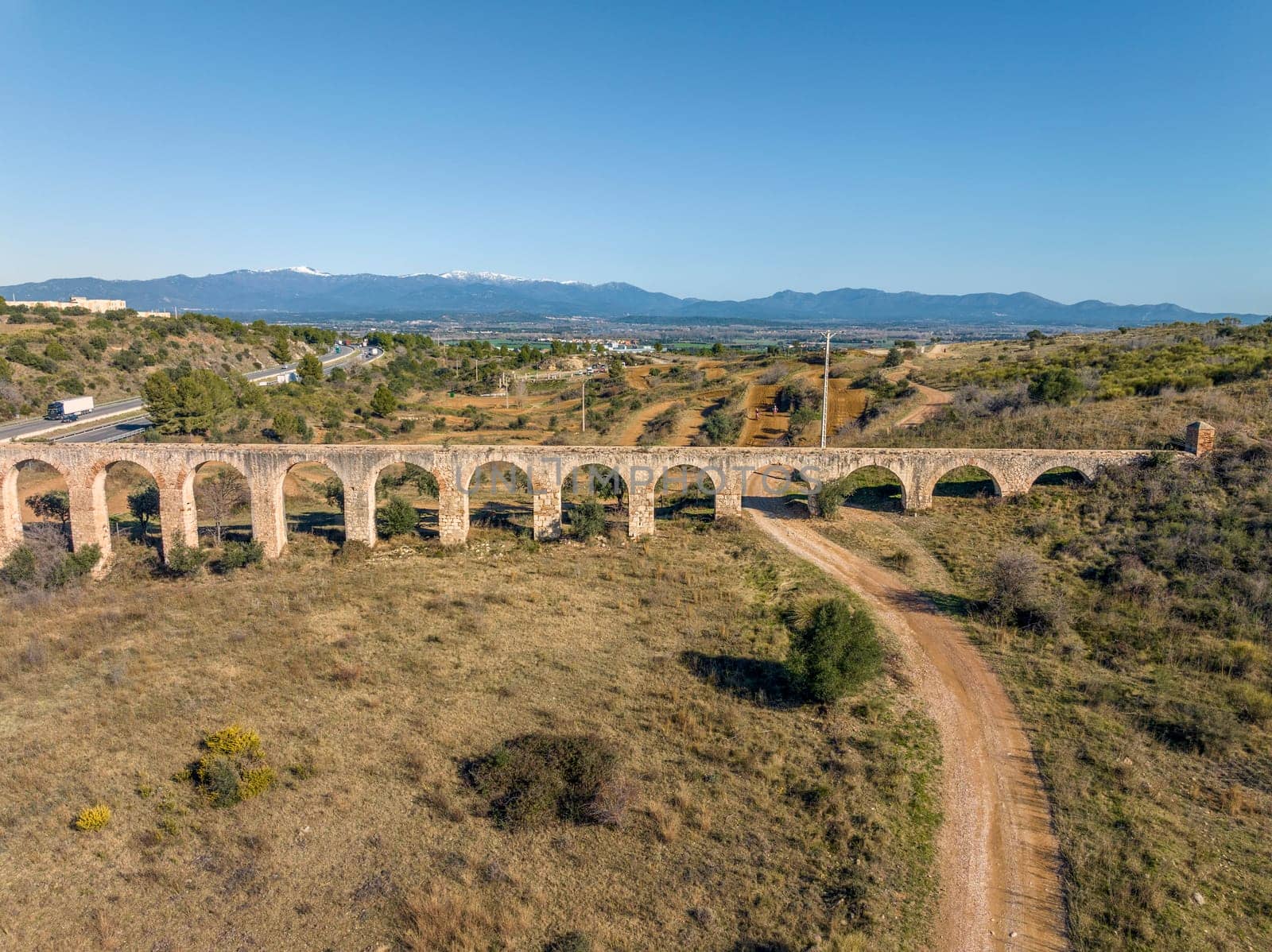 Aqueduct of Figueres, Alt Emporda Girona, included in the Inventory of the Architectural Heritage of Catalonia. Spain