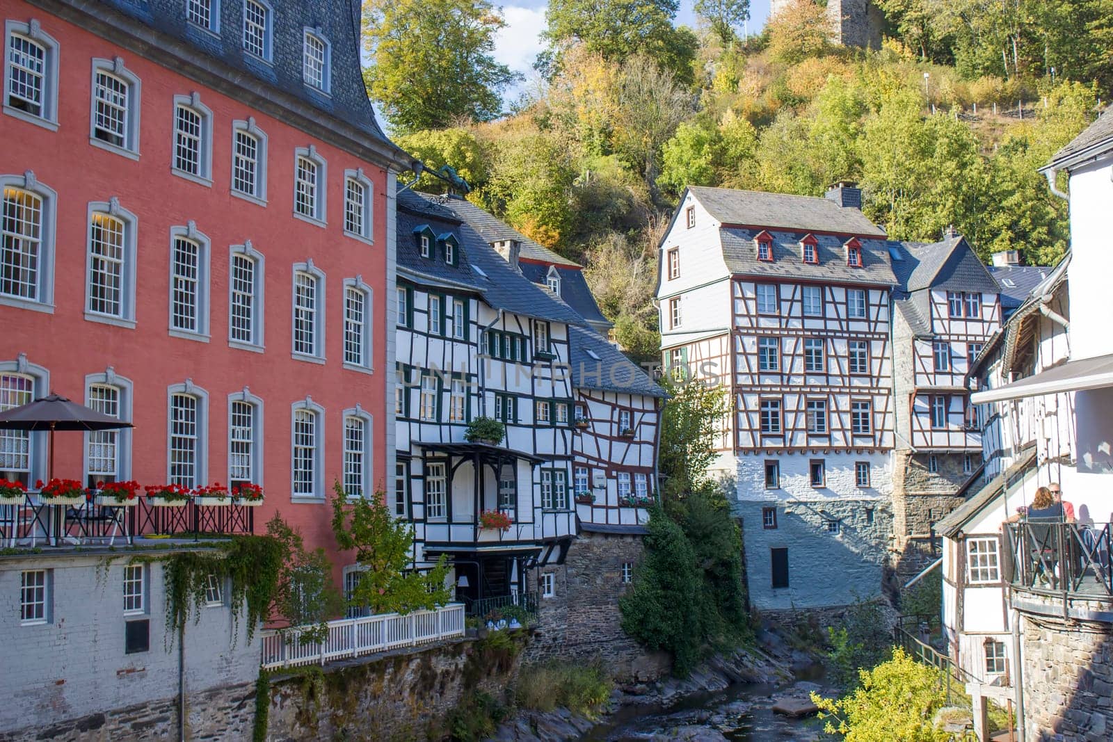 MONSCHAU - small town Monschau in Germany. The historic town center has many half-timbered houses and narrow streets remained nearly unchanged for 300 years
