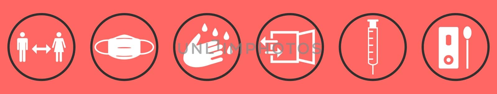 Red black white covid-19 infographic banner