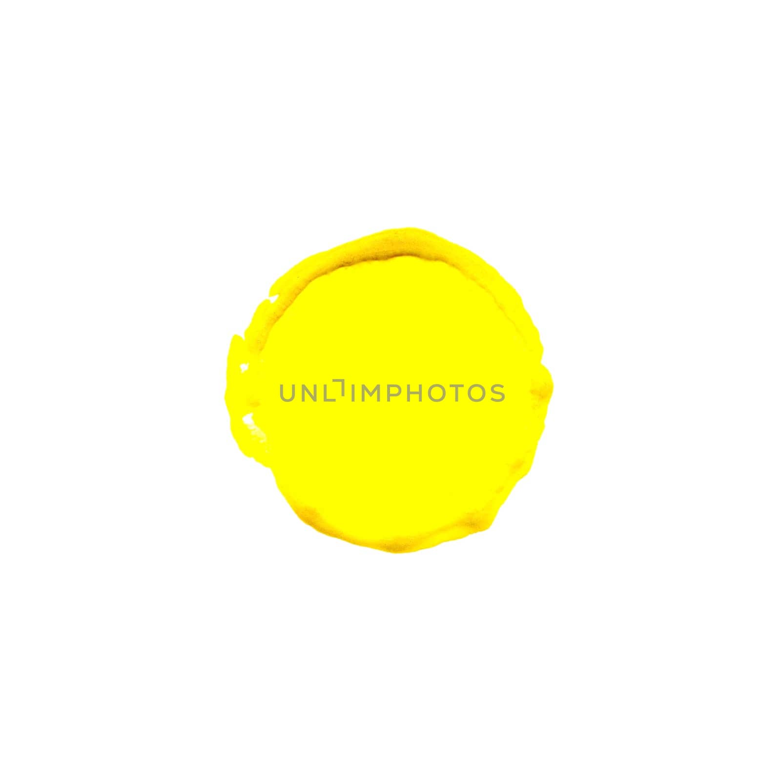 Yellow seal or button with copy space
