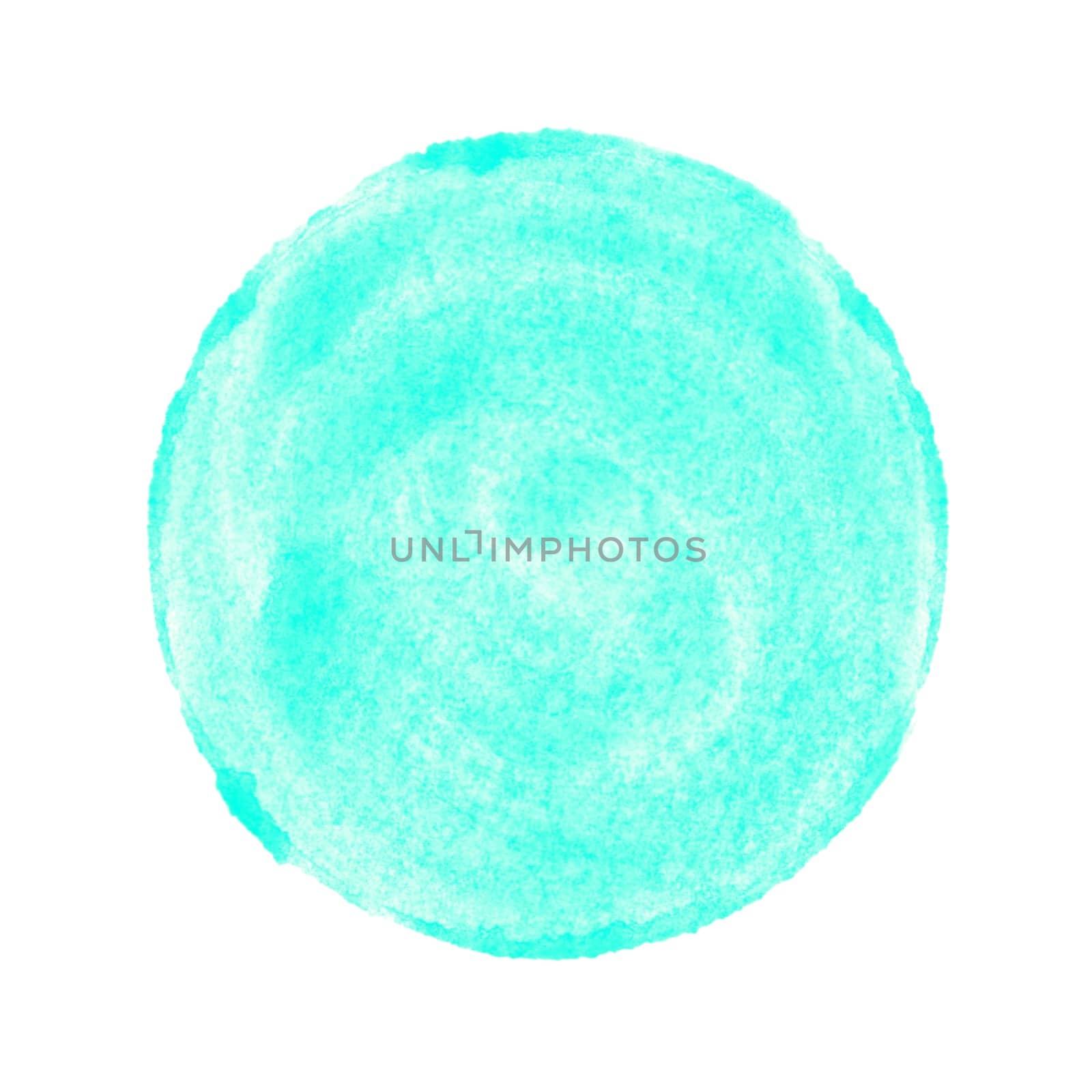 Light Blue watercolor circle made with paintbrush