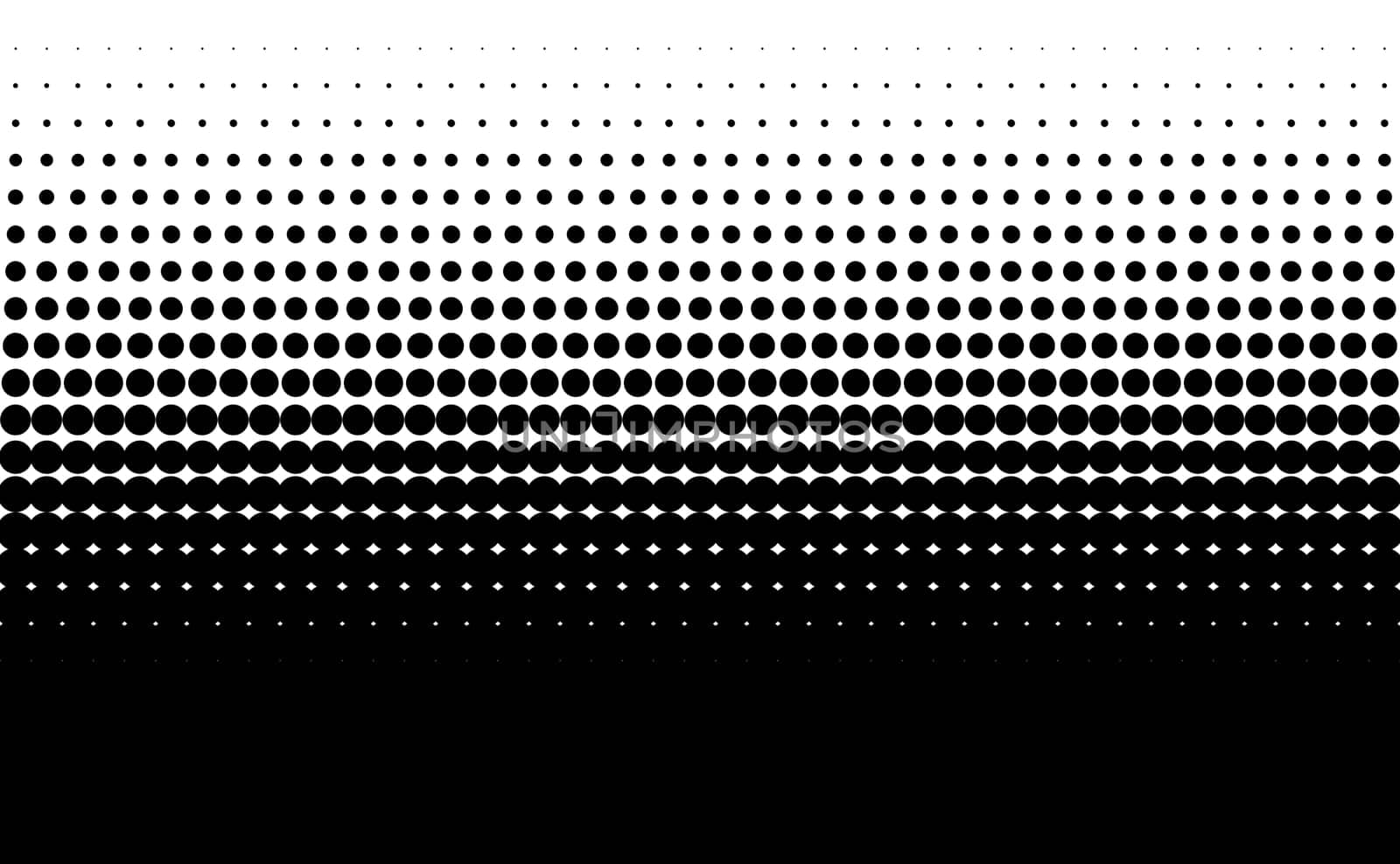 Color transition black to white - Gradient dots background