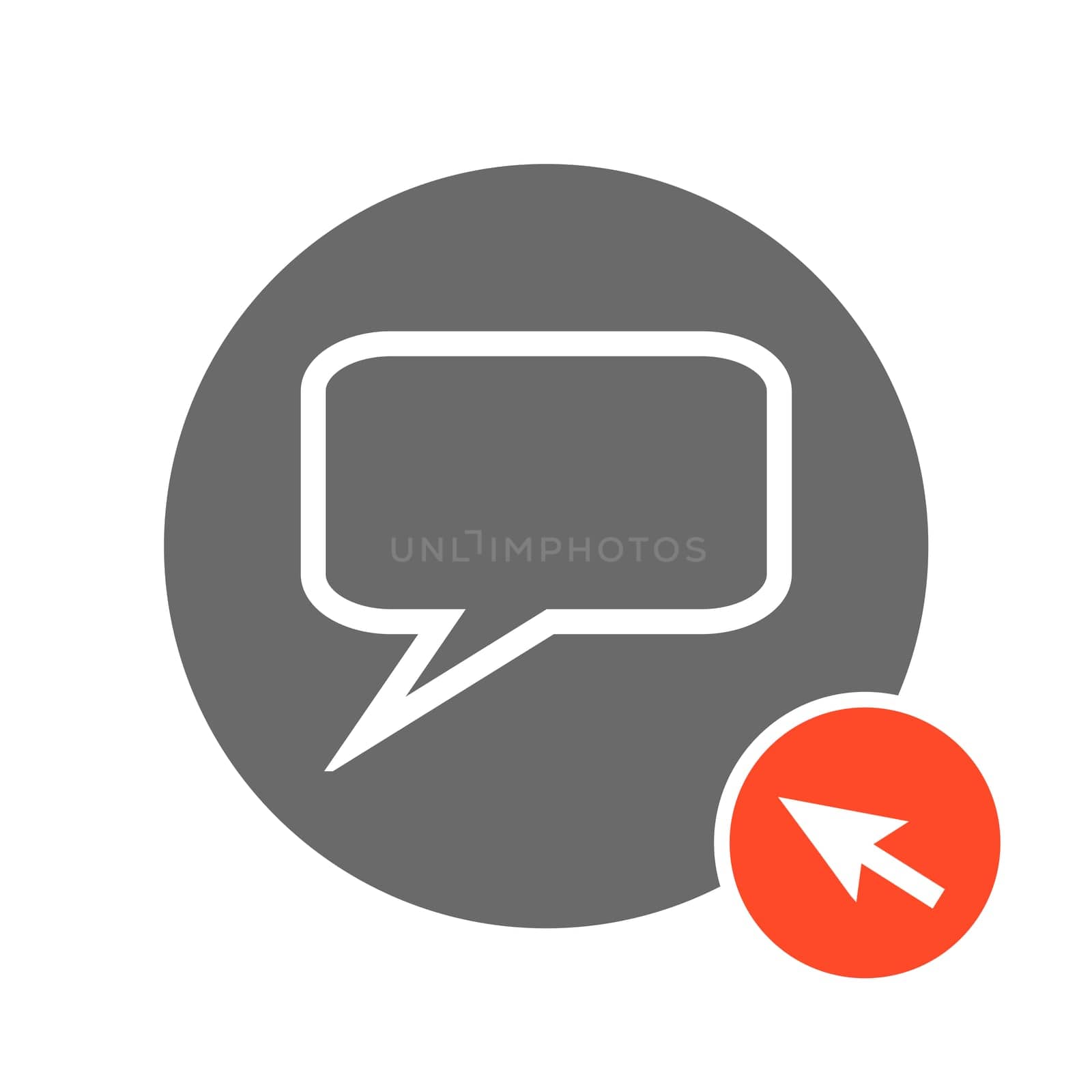 Grey Button with red computer arrow: Contact and Support online