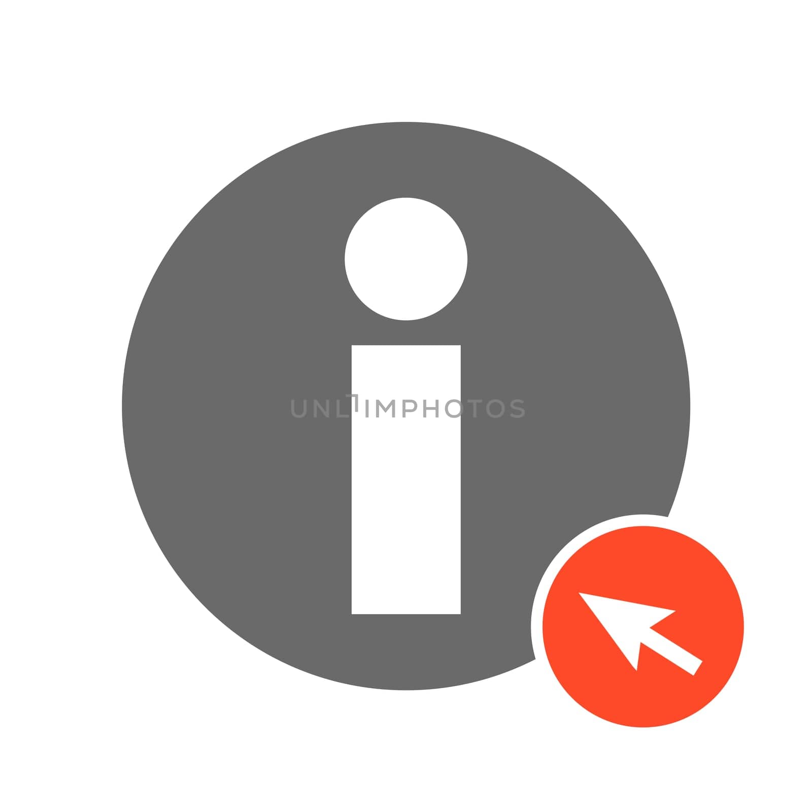 Grey Button with red computer arrow: Info and Support online