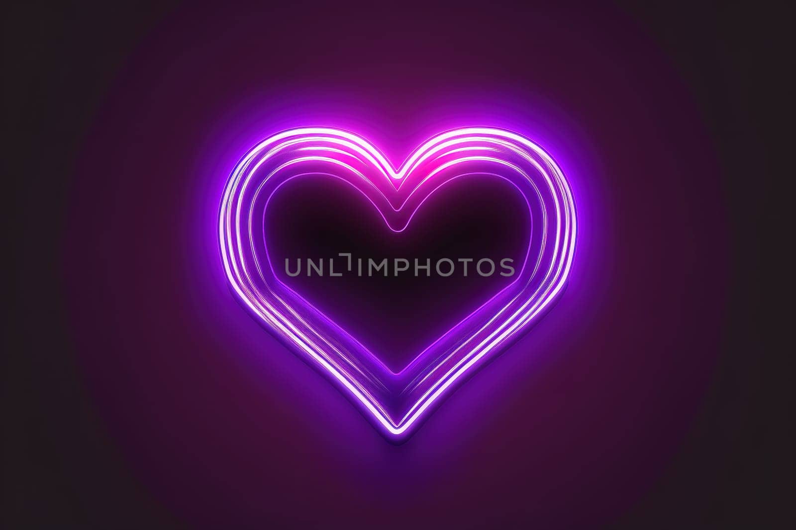 Bright heart Neon sign Retro neon heart sign.