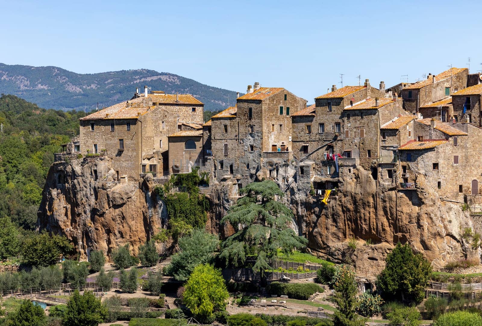 Pitigliano - the picturesque medieval town founded in Etruscan time on the tuff hill in Tuscany, Italy.