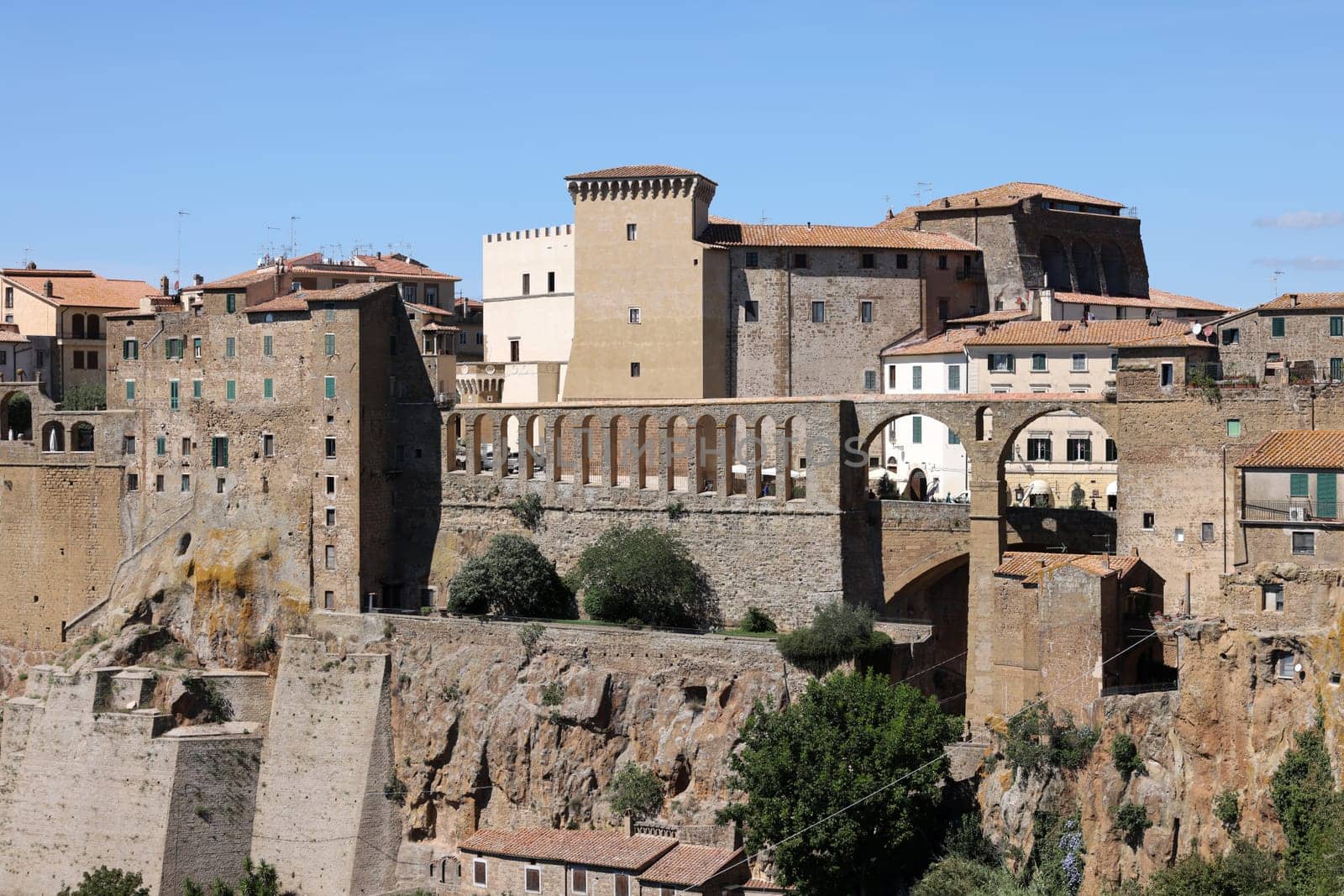 Pitigliano - the picturesque medieval town founded in Etruscan time on the tuff hill in Tuscany, Italy.