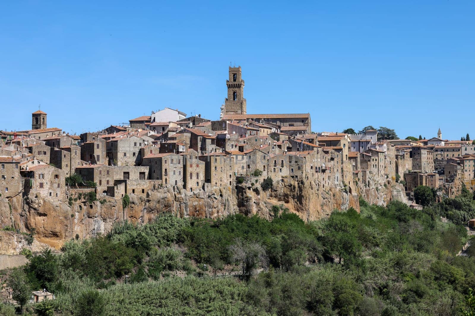 Pitigliano - the picturesque medieval town founded in Etruscan time on the tuff hill in Tuscany, Italy.