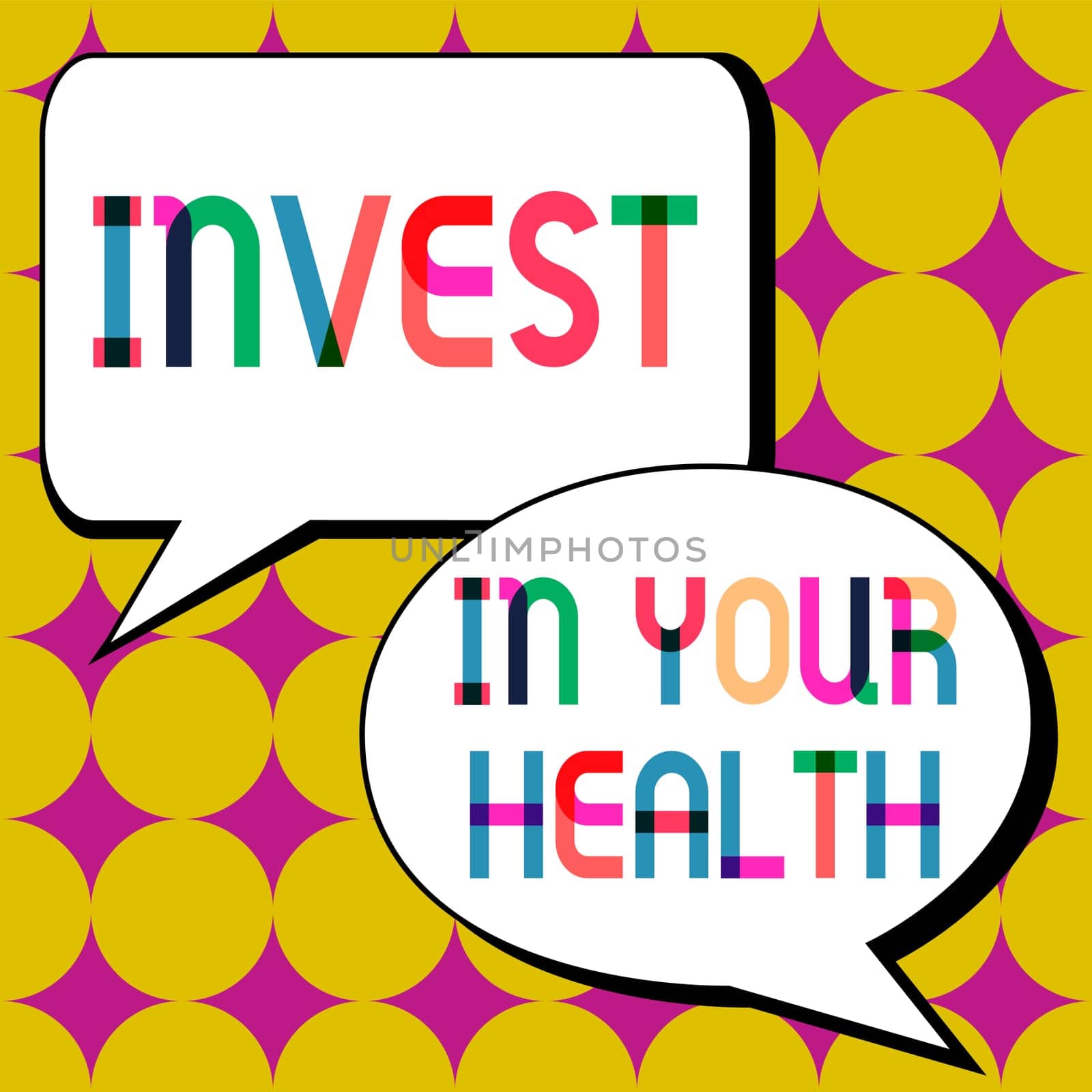Text caption presenting Invest In Your Health, Business showcase Live a Healthy Lifestyle Quality Food for Wellness