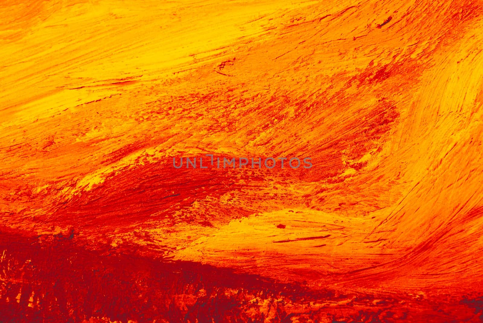 Abstract art canvas background with brush color texture. Artistic design backdrop with orange lava oil paint.
