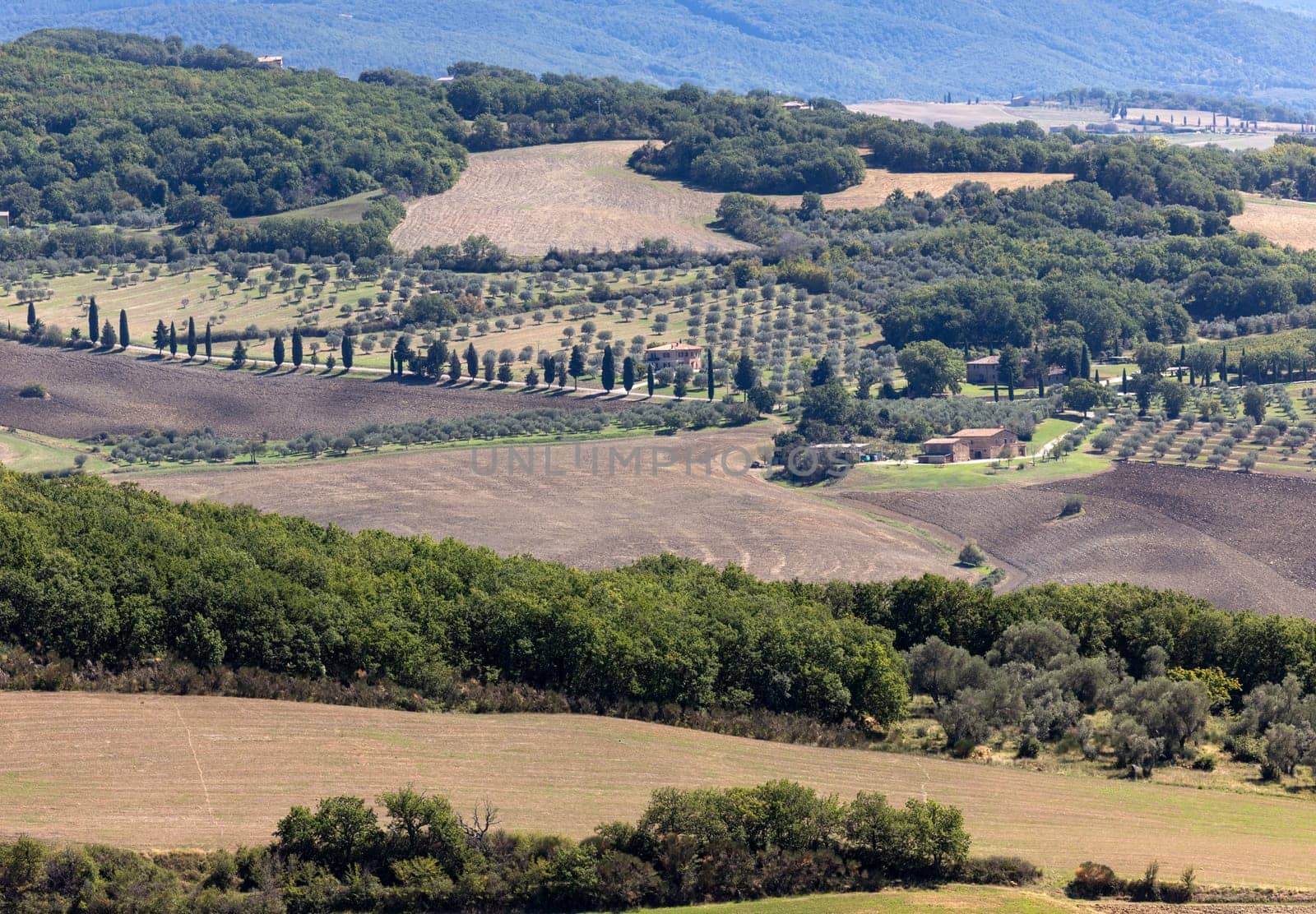 The rural landscape near Pienza in Tuscany. Italy
