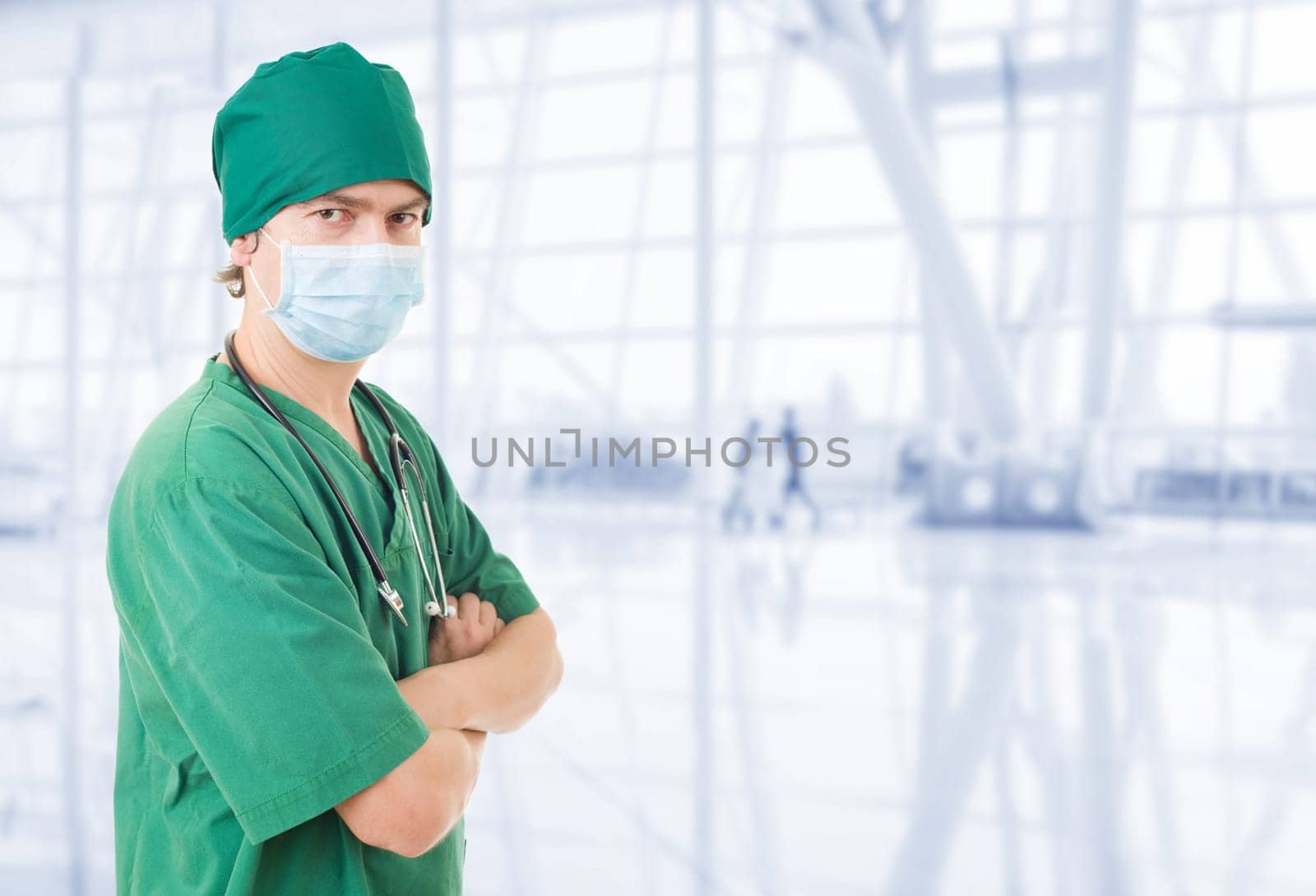 happy male doctor at the hospital