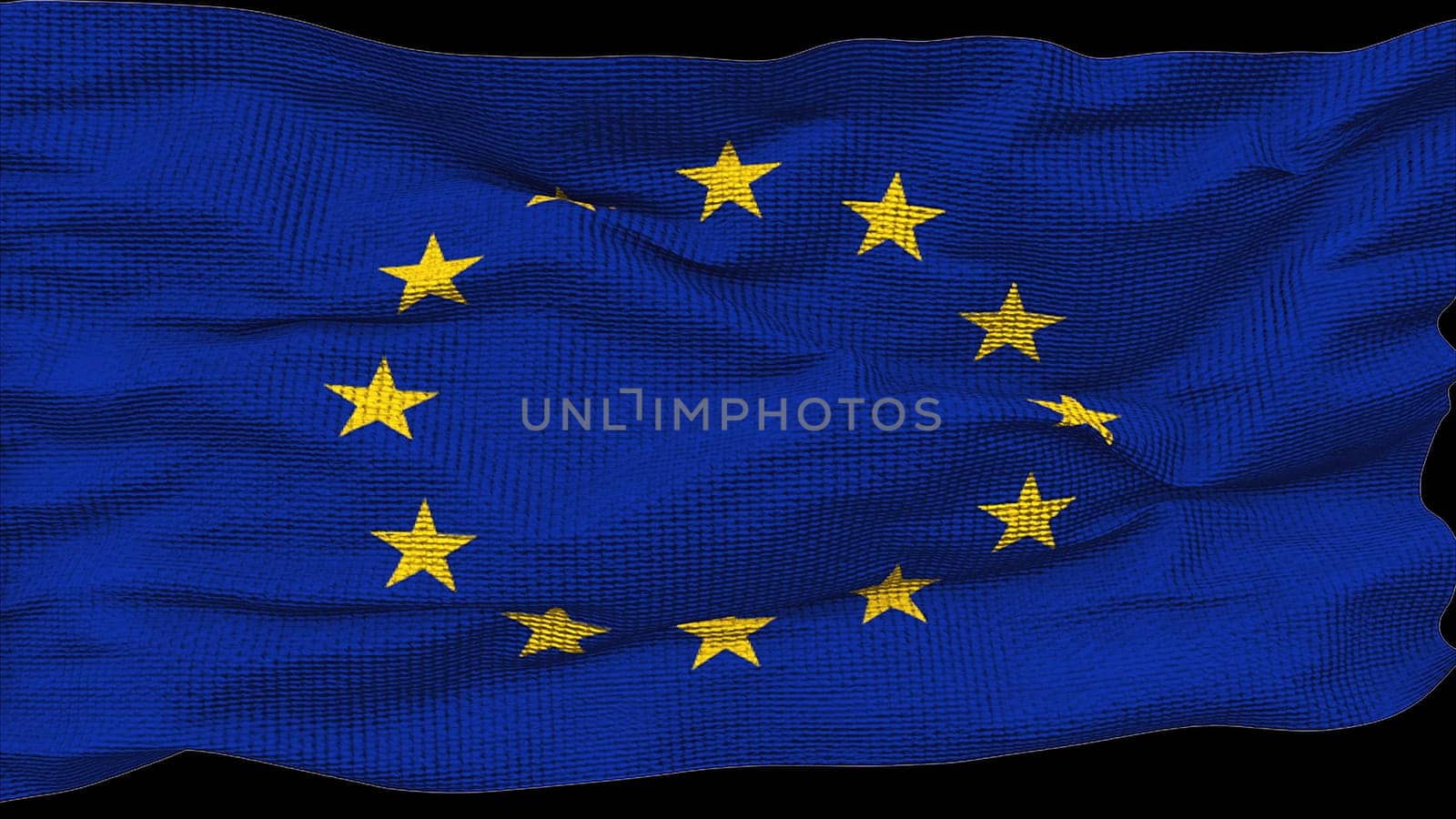 Waving flag of the European Union. Computer generated 3d render