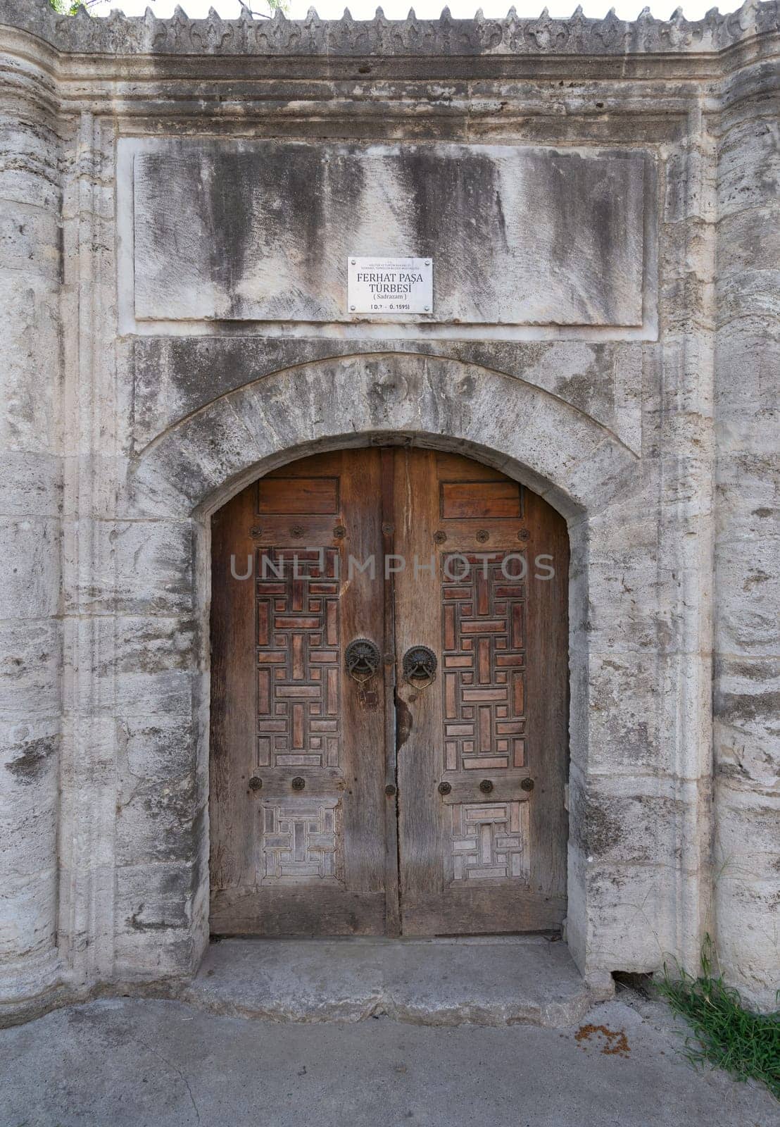 Entrance of tomb of Ferehat Pasa, or Ferhat Pasa Turbesi, suited in Eyupsultan district, Istanbul, Turkey