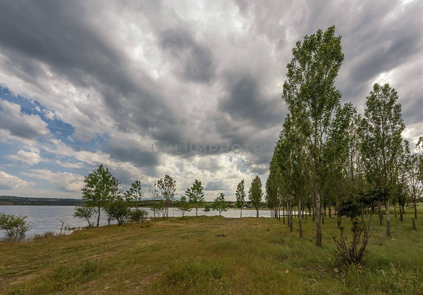 view of the alange reservoir, Badajoz, Extremadura, Spain
