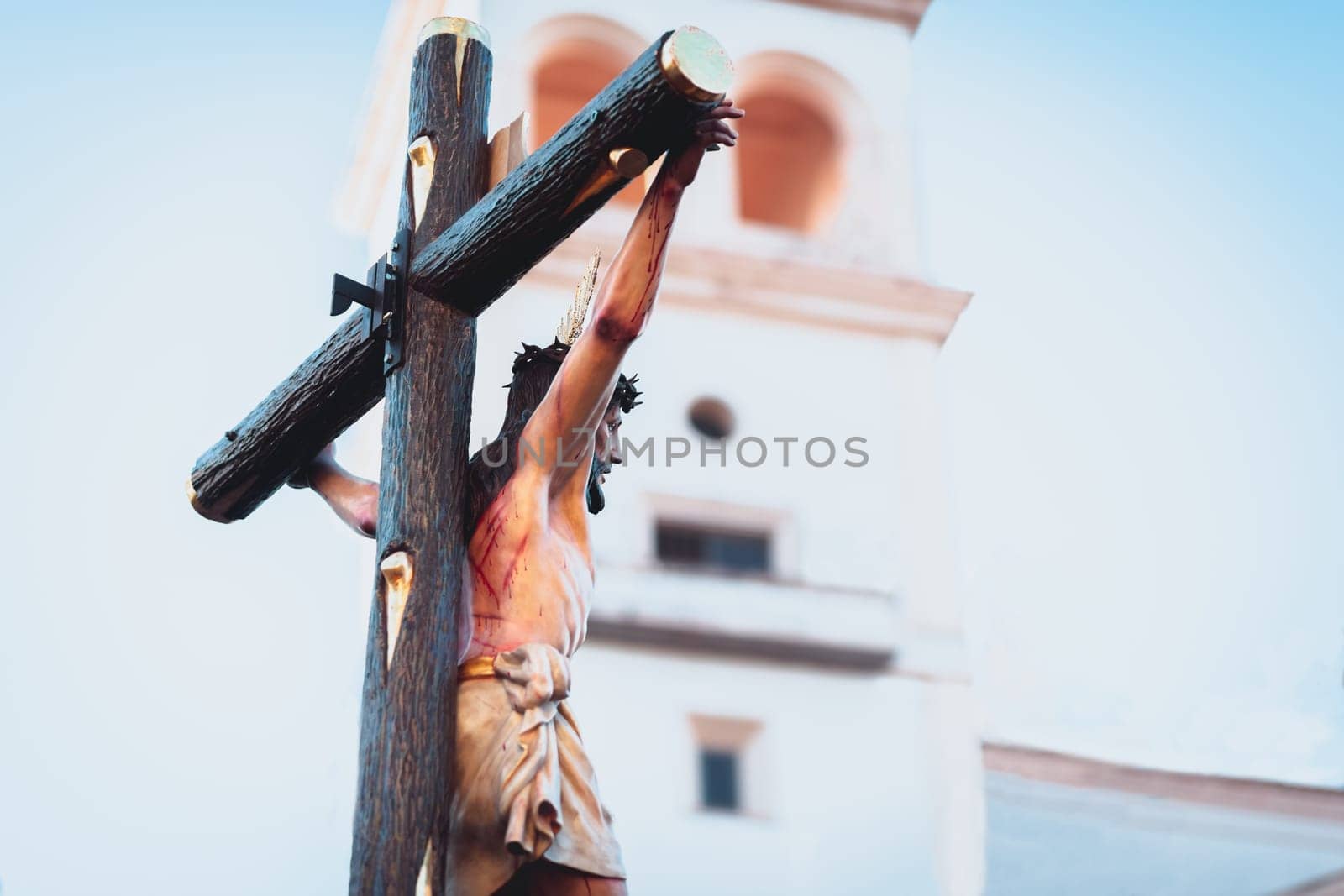 The Sacramental Brotherhood of the Holy Christ of Anguish during Holy Week in Badajoz.