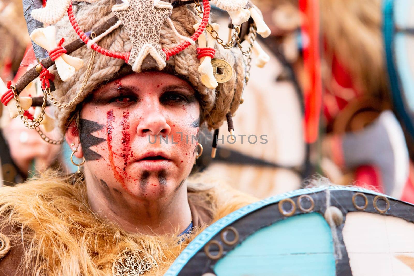 Badajoz, Spain, sunday. February 19 2023. Parade through the streets of Badajoz, group called Los infectos acelerados