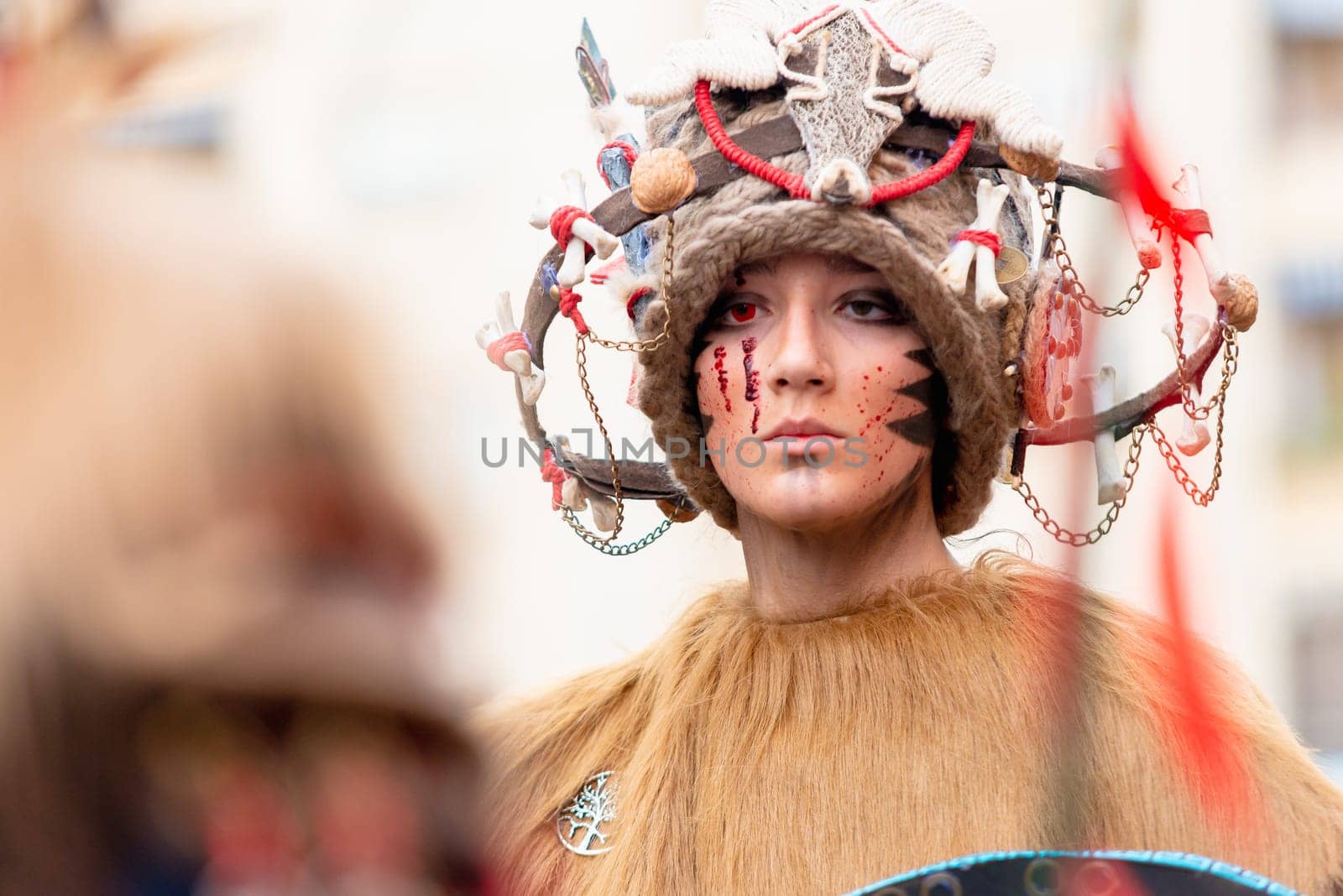 Badajoz, Spain, sunday. February 19 2023. Parade through the streets of Badajoz, group called Los infectos acelerados