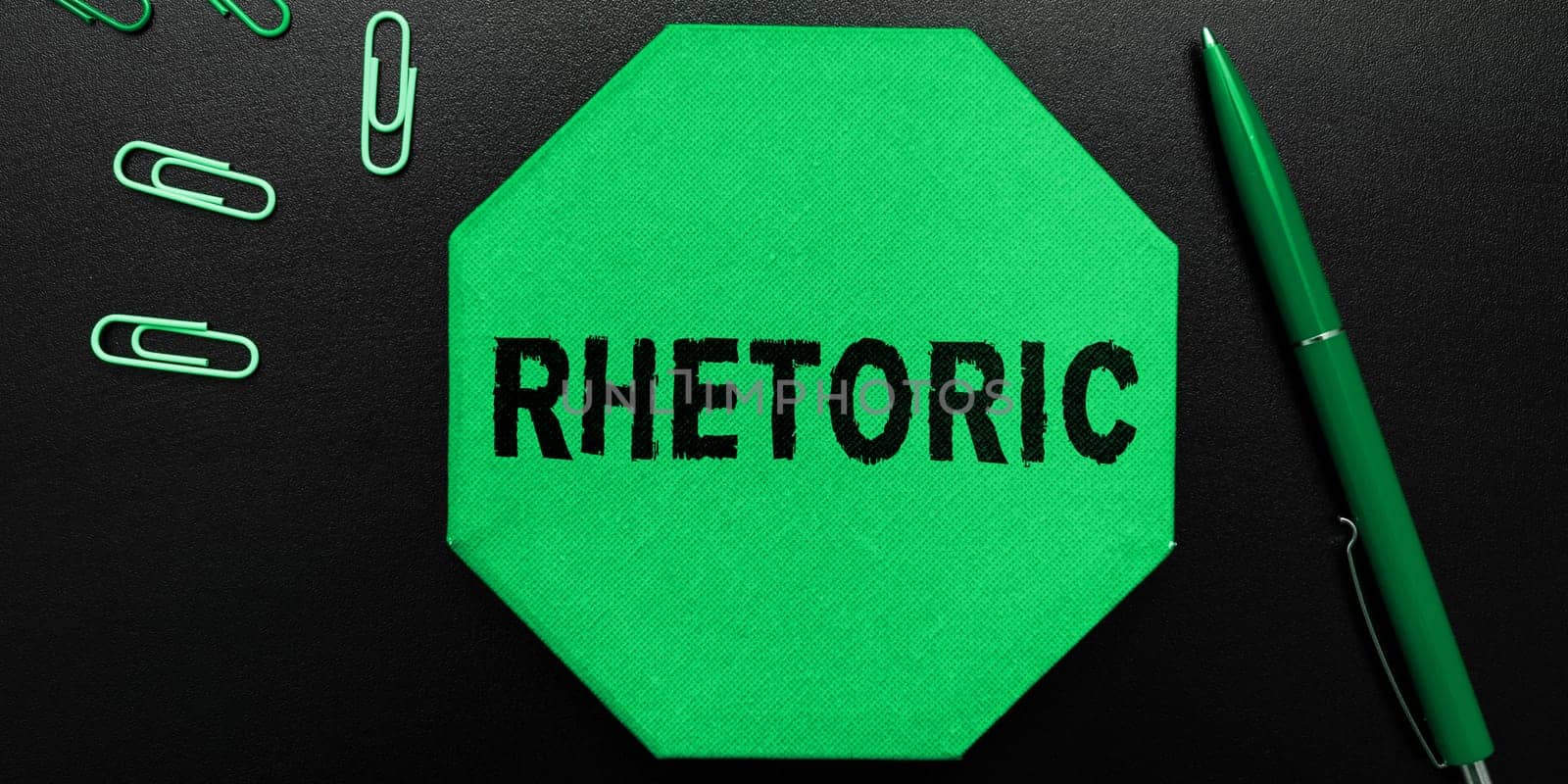 Hand writing sign Rhetoric, Internet Concept study of writing or speaking as mean of communication or persuasion
